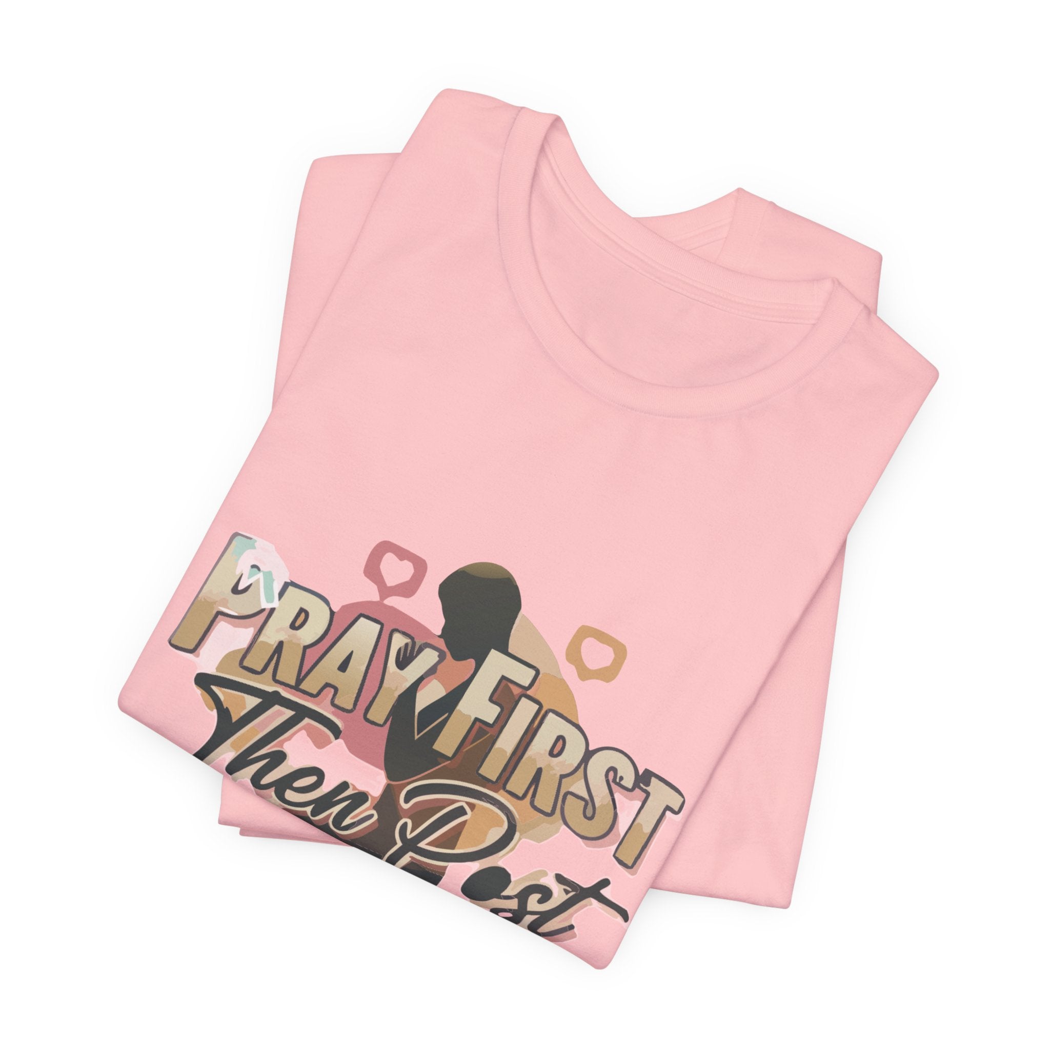 Pray First Then Post Shirt, Minimalist Christian Tee, Comfort Colors Faith Shirt, Digital Discipleship Gift, Modern Bible Verse Apparel