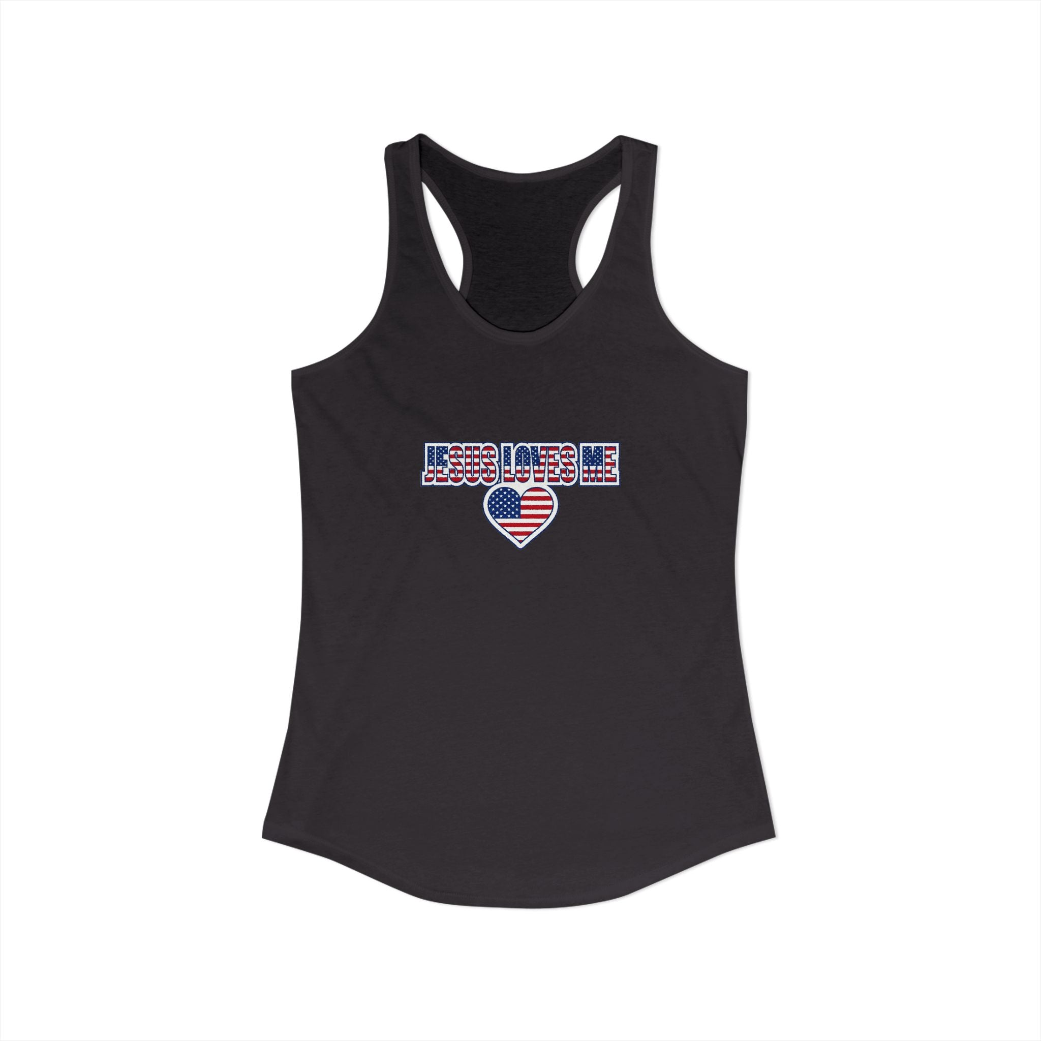 Jesus Loves Me Tank Top for Women, Christian Racerback Workout Tank, Faith Gym Shirt, Inspirational Activewear