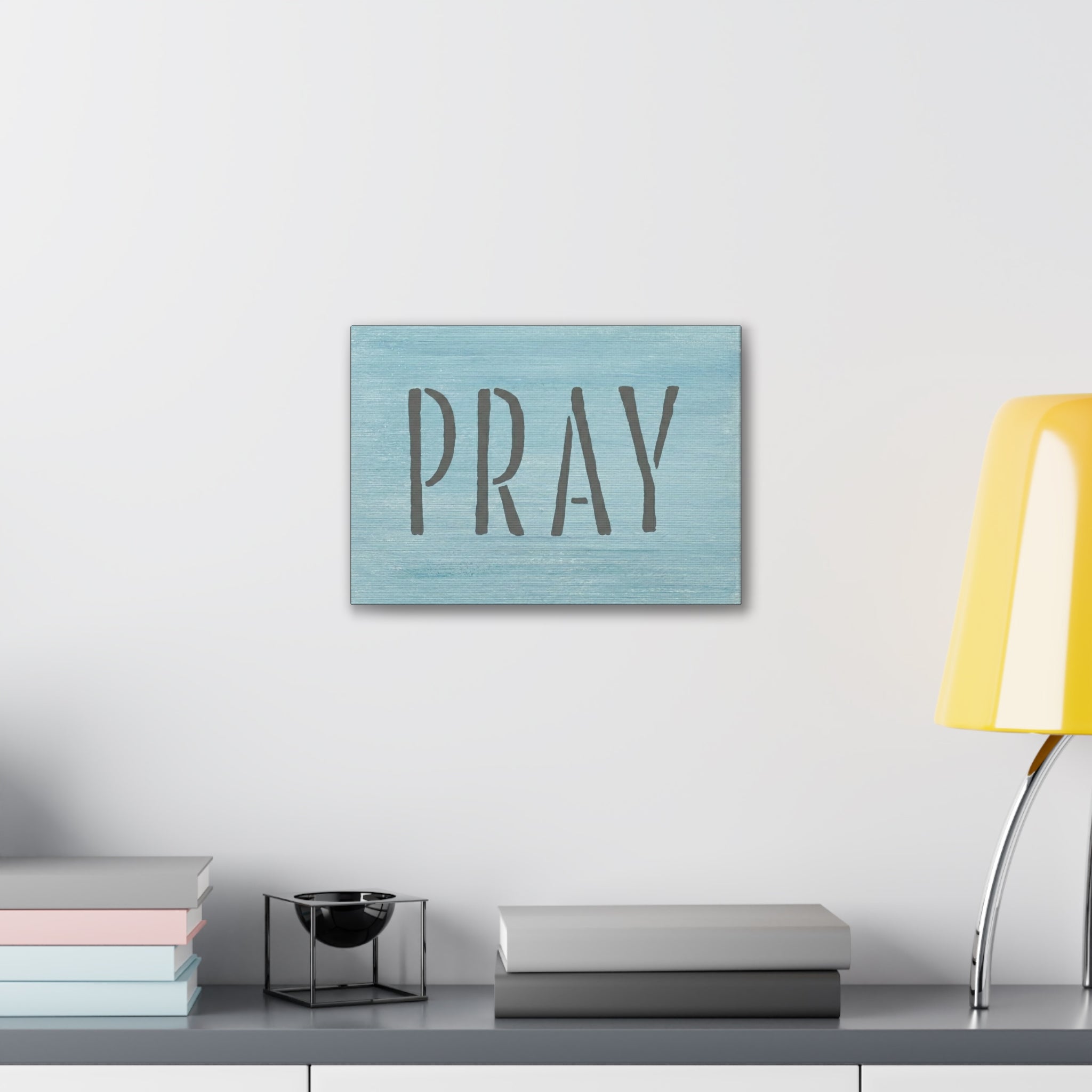 PRAY Christian Canvas Wall Art | Minimalist Faith Quote Print | Modern Neutral Home Decor | Scripture Inspired Wall Art