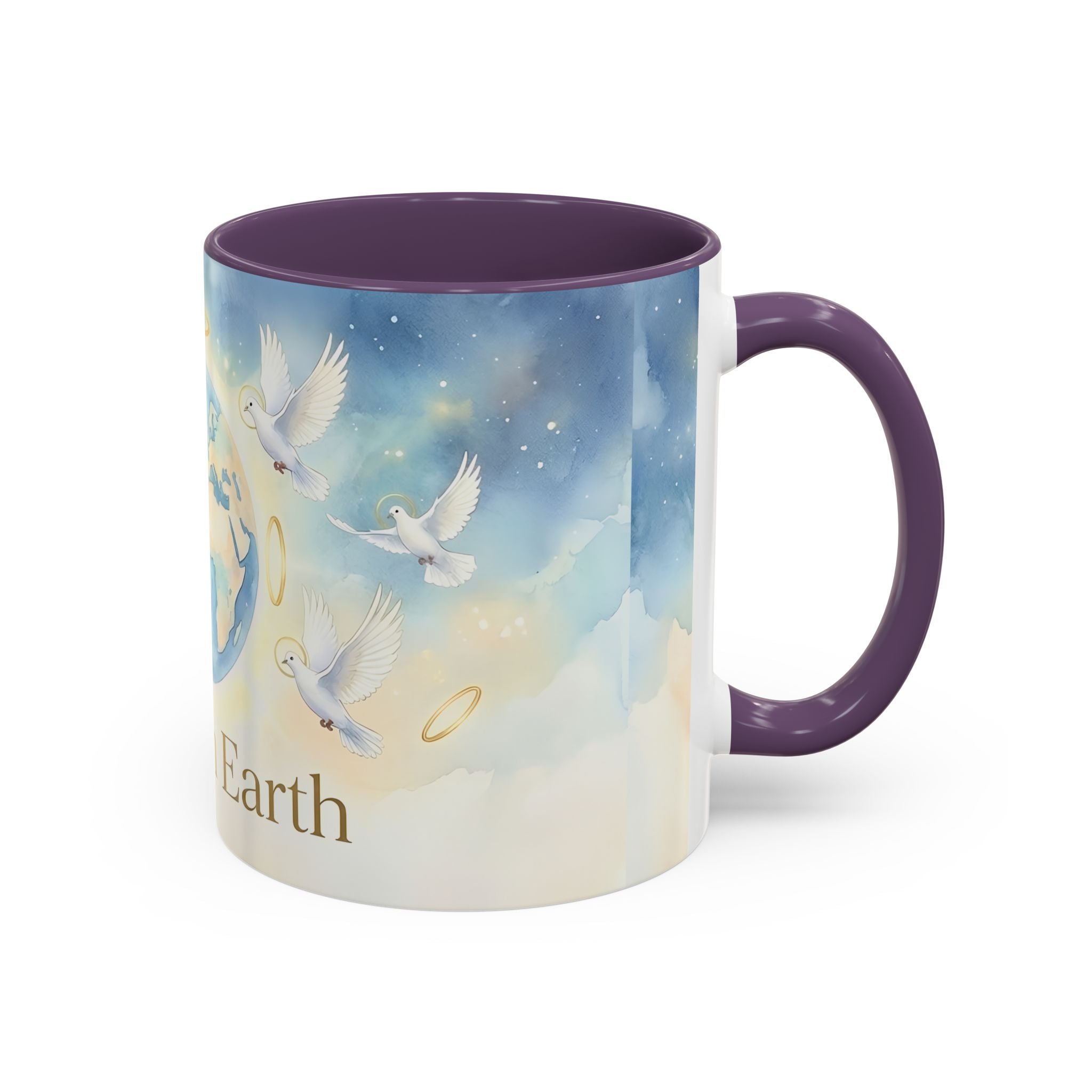 Peace on Earth Dove Globe mug | Accent Coffee Mug 11oz/15oz