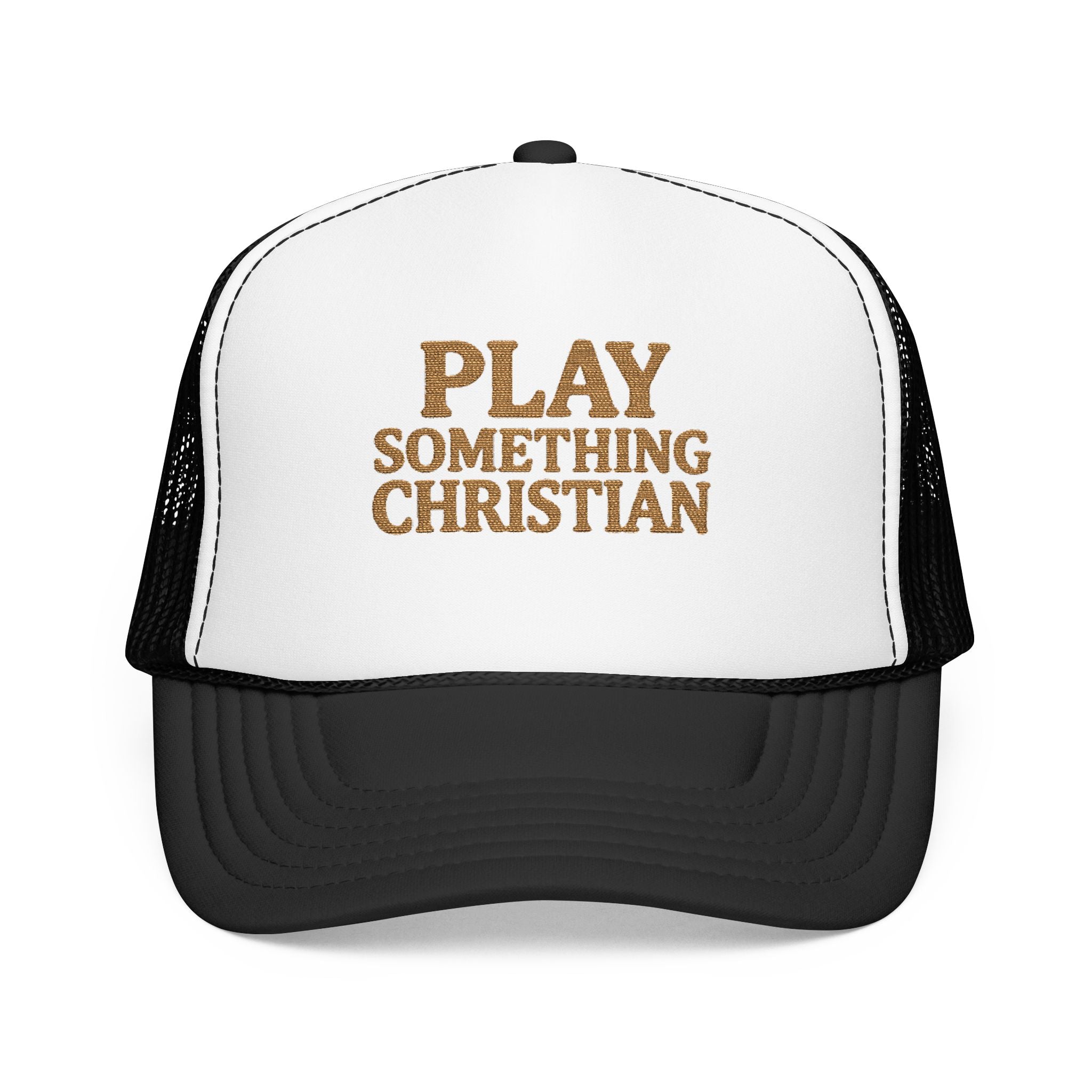 Christian Trucker Hat, Play Something Christian Cap, Foam Mesh Snapback, Worship Music Hat, Church Outfit Gift