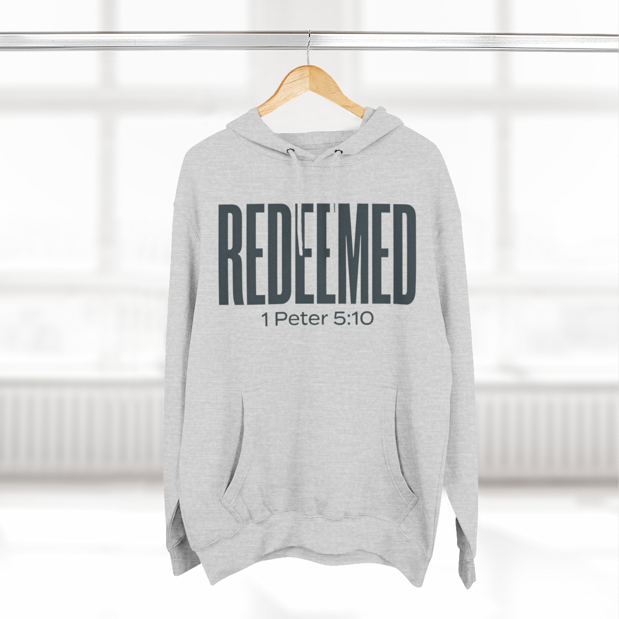 Redeemed 1 Peter 5:10 Hoodie | Christian Faith Scripture Pullover