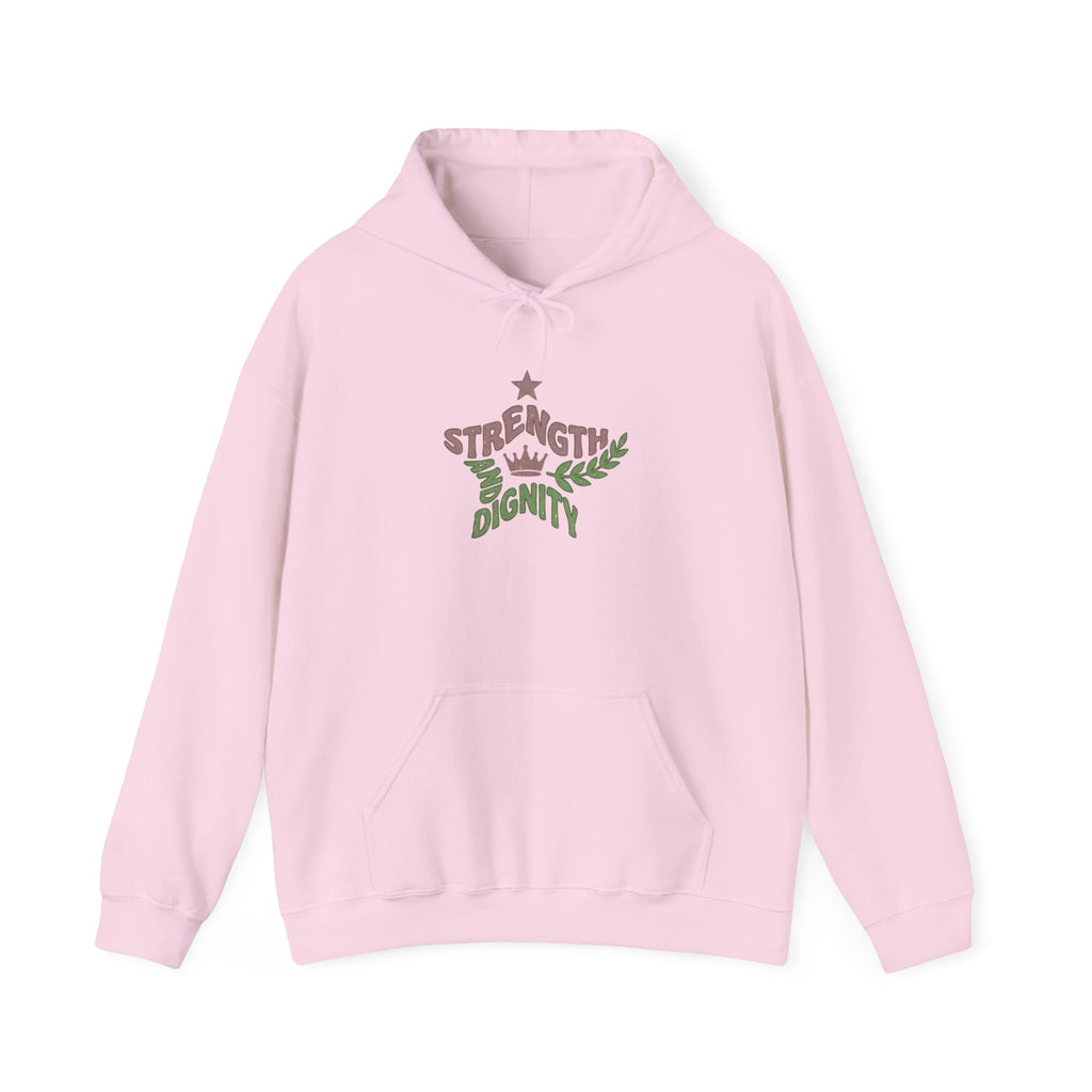 Clothed with Strength and Dignity Hoodie | Proverbs 31 Bible Verse Sweatshirt