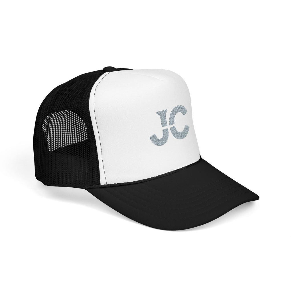 JC Jesus Christ Trucker Hat, Embroidered Faith Hat, White Mesh Snapback, Minimal Christian Hat, Everyday Streetwear Gift