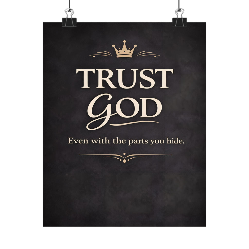 Trust God Typography Poster | Matte Vertical Poster, Inspirational Christian Wall Art
