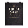 Trust God Typography Poster | Matte Vertical Poster, Inspirational Christian Wall Art