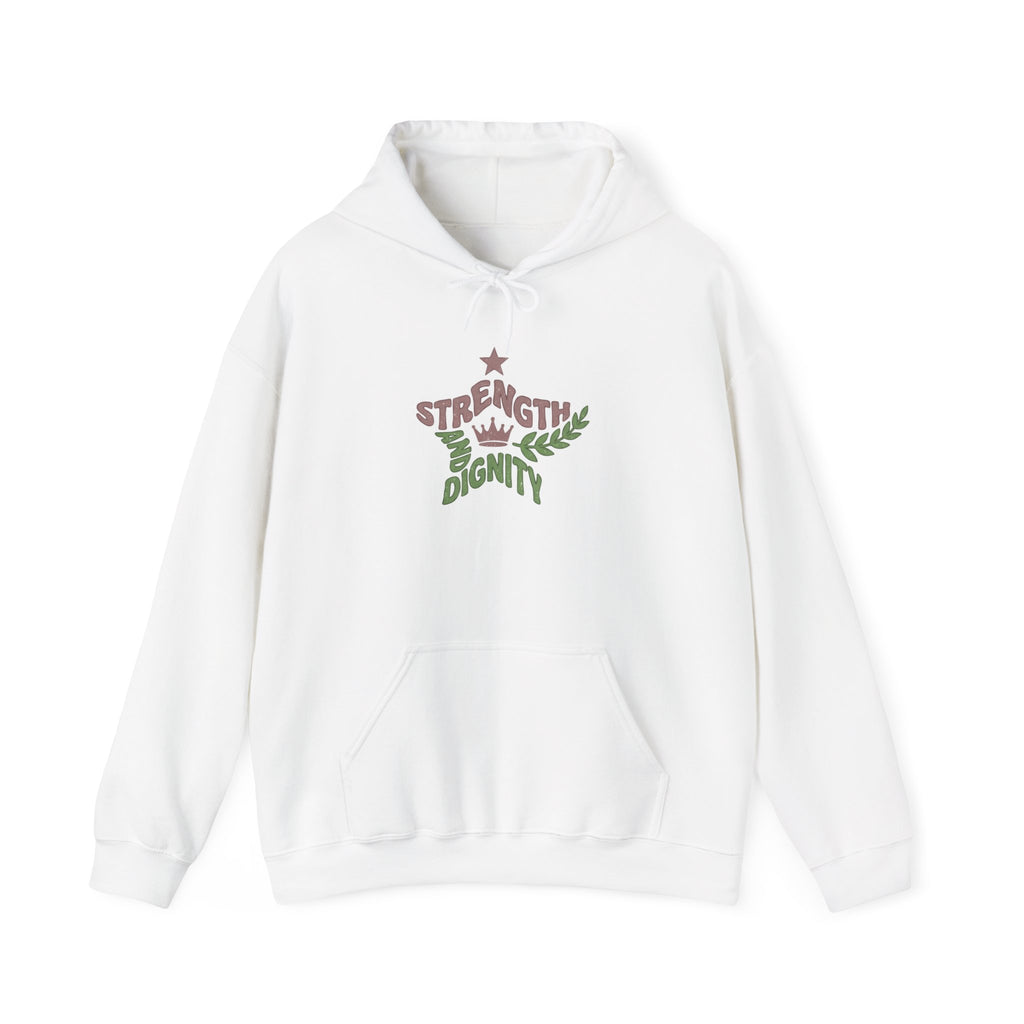 Clothed with Strength and Dignity Hoodie | Proverbs 31 Bible Verse Sweatshirt