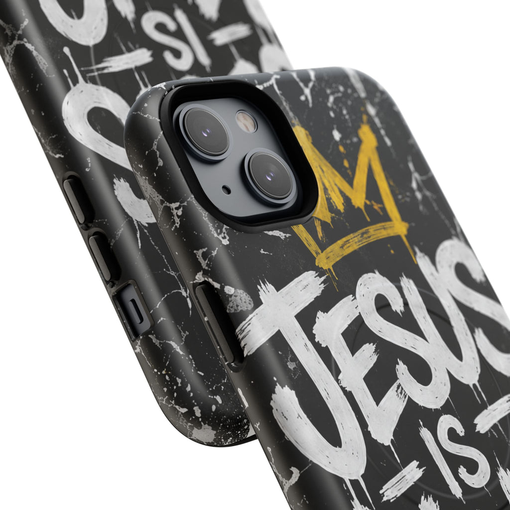 Jesus Is King Christian Graffiti Tough Magnetic Phone Case