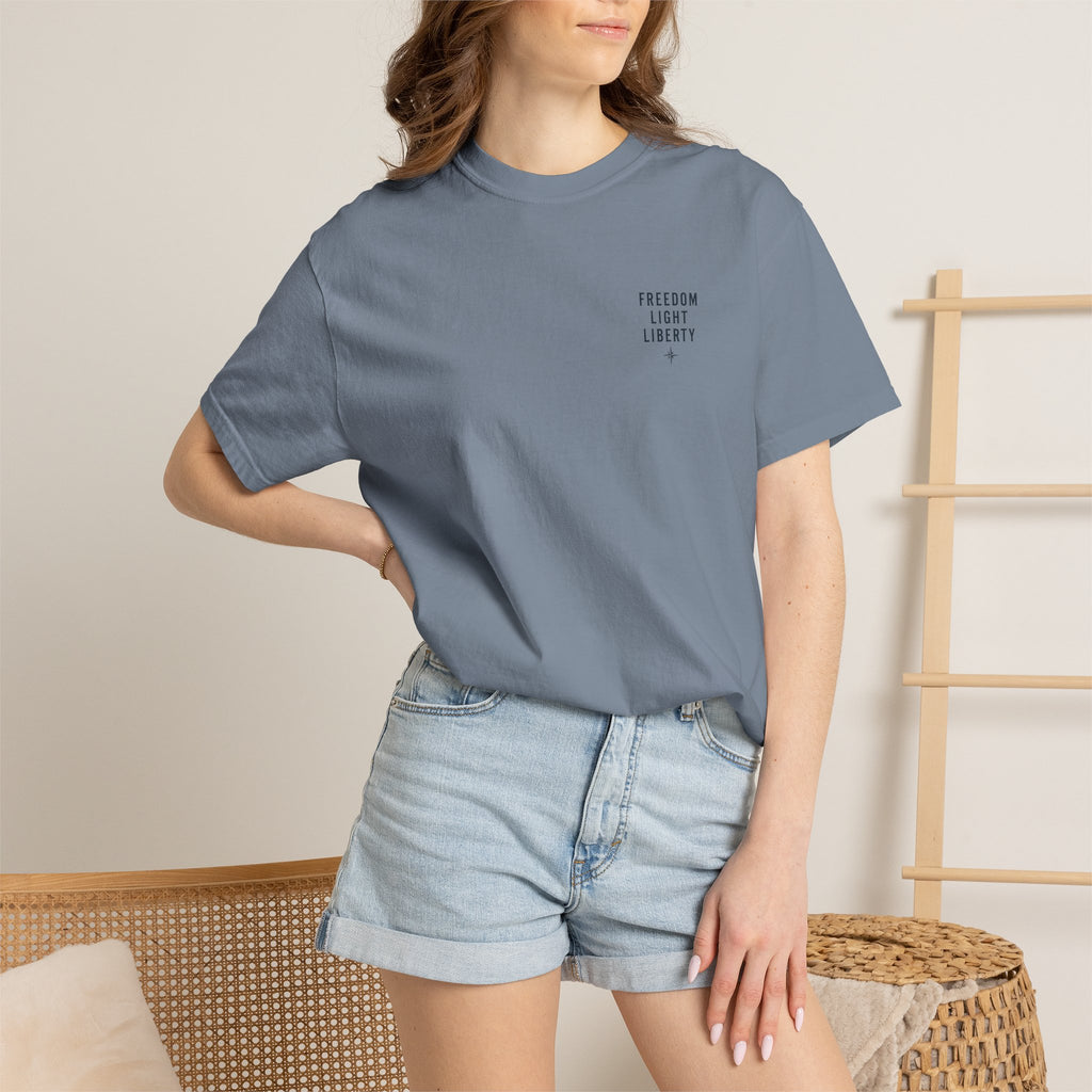Faith Over Fear Shirt, Christian Surf Tee, Patriotic Christian Shirt, Freedom Light Liberty
