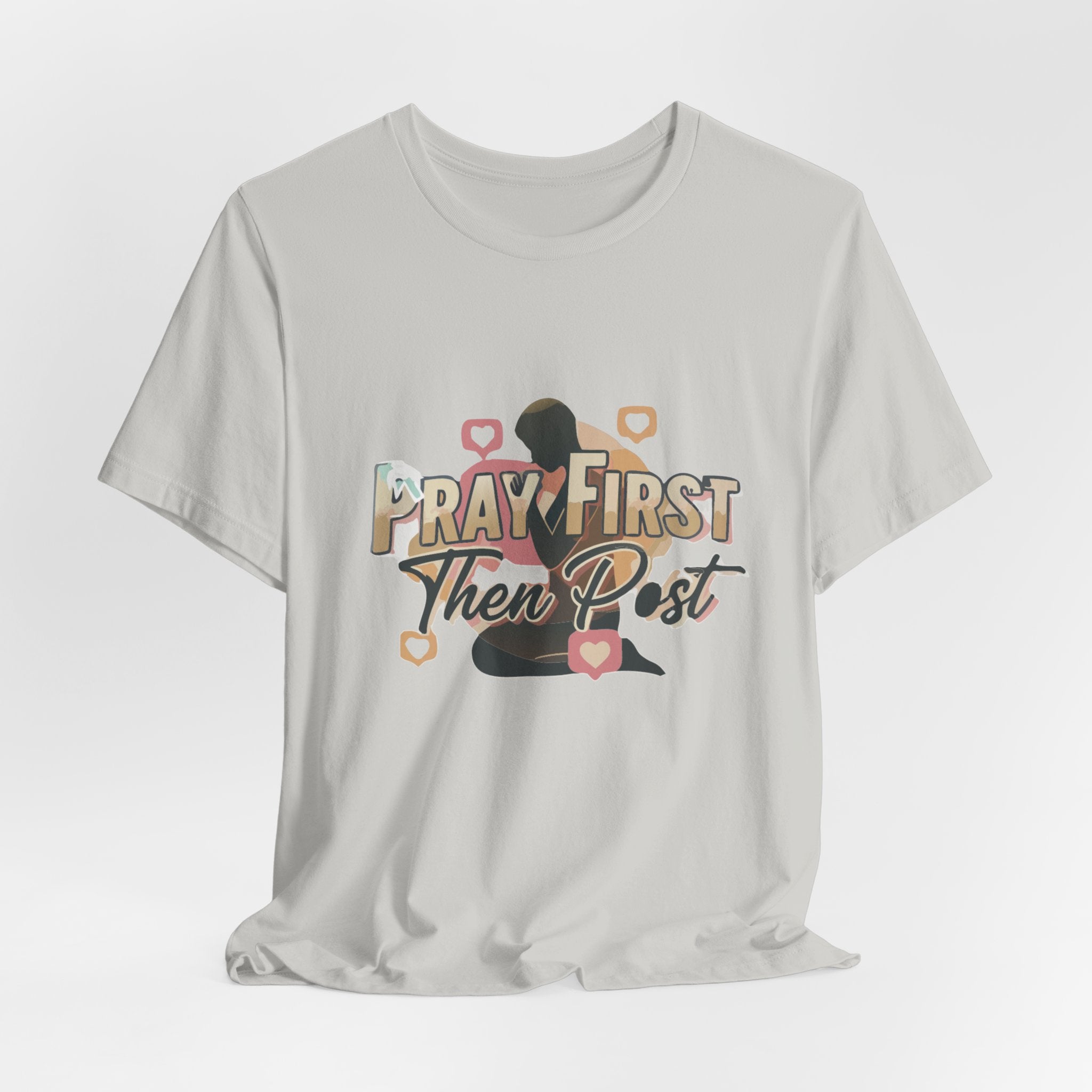 Pray First Then Post Shirt, Minimalist Christian Tee, Comfort Colors Faith Shirt, Digital Discipleship Gift, Modern Bible Verse Apparel