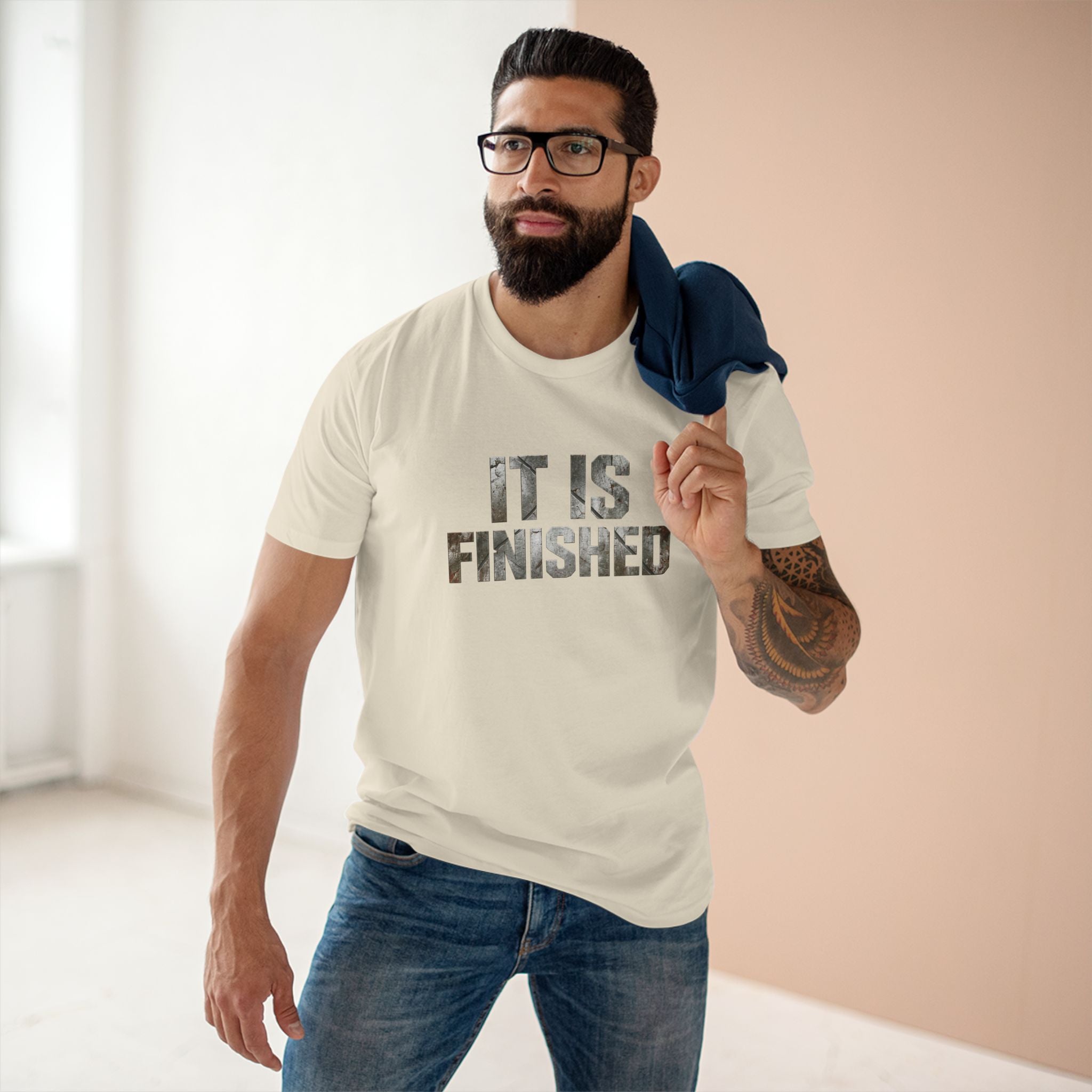 It Is Finished tee | Christian Scripture shirt, 1 Corinthians 9:27 back text