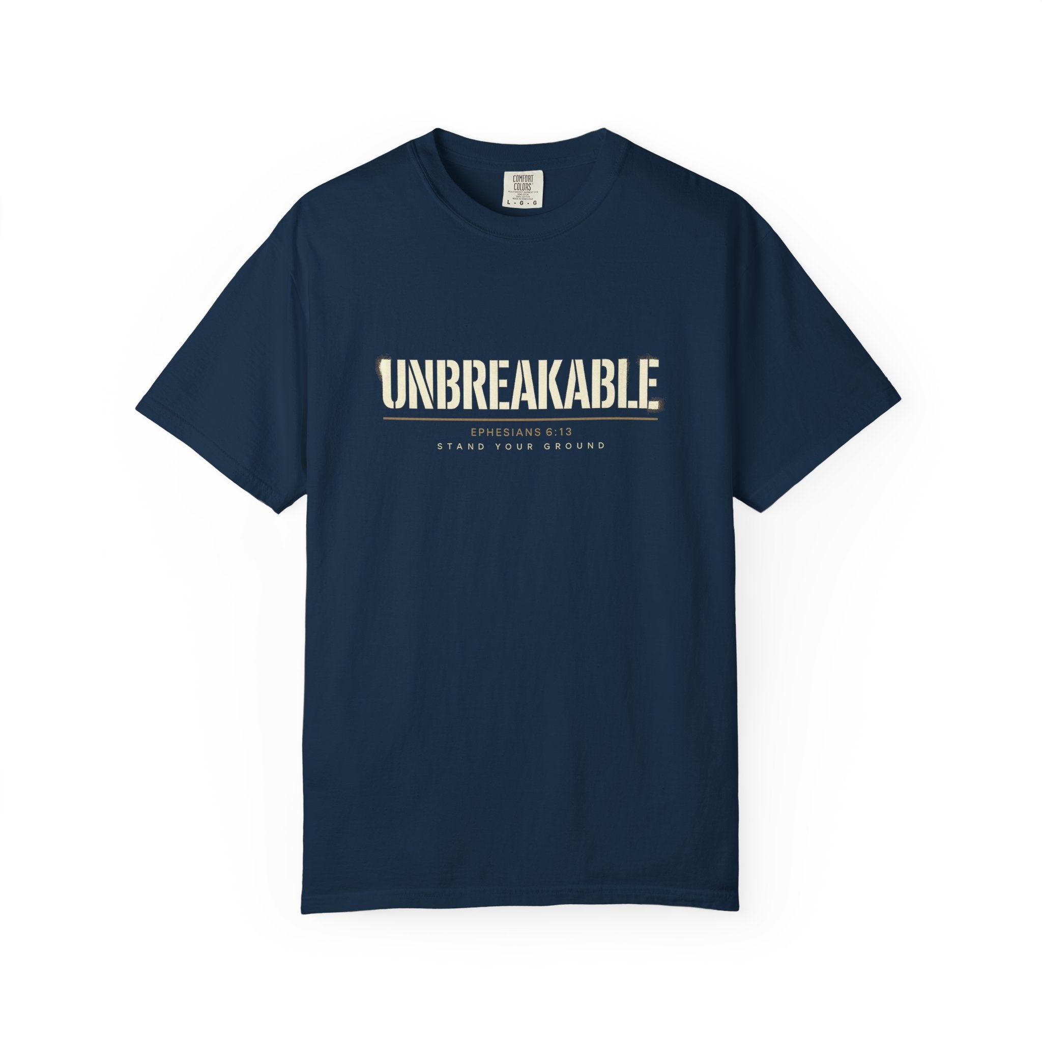 Unbreakable Unisex Shirt, Garment Dyed T Shirt, Vintage Wash Tee, Inspirational Typography, Motivation Gym Shirt, Resilience Gift