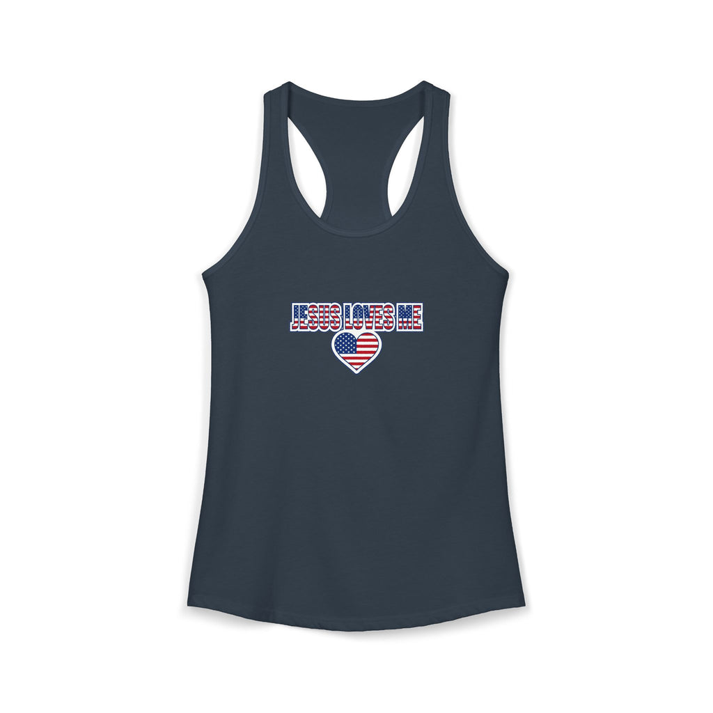 Jesus Loves Me Tank Top for Women, Christian Racerback Workout Tank, Faith Gym Shirt, Inspirational Activewear