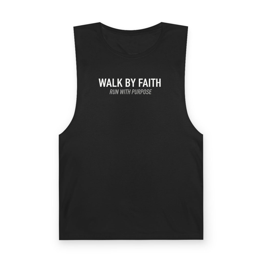 Walk By Faith Tank Top, Run With Purpose Christian Gym Tank, Unisex Muscle Tank Tee, Workout Worship Sleeveless Shirt