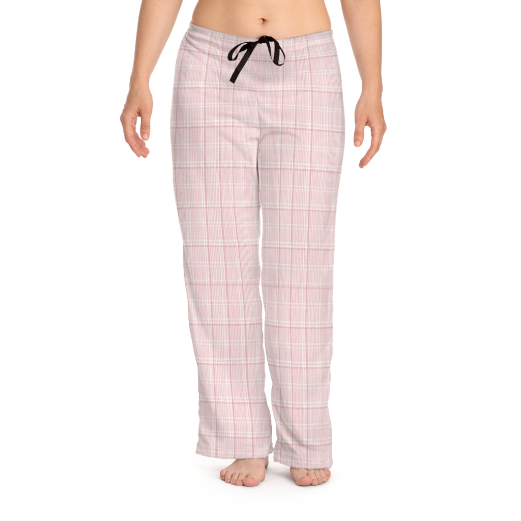 Pink Plaid Pajama Pants for Women Cozy Lounge Sleep Pants Cute Checkered PJs Drawstring Waist Christmas Gift for Her