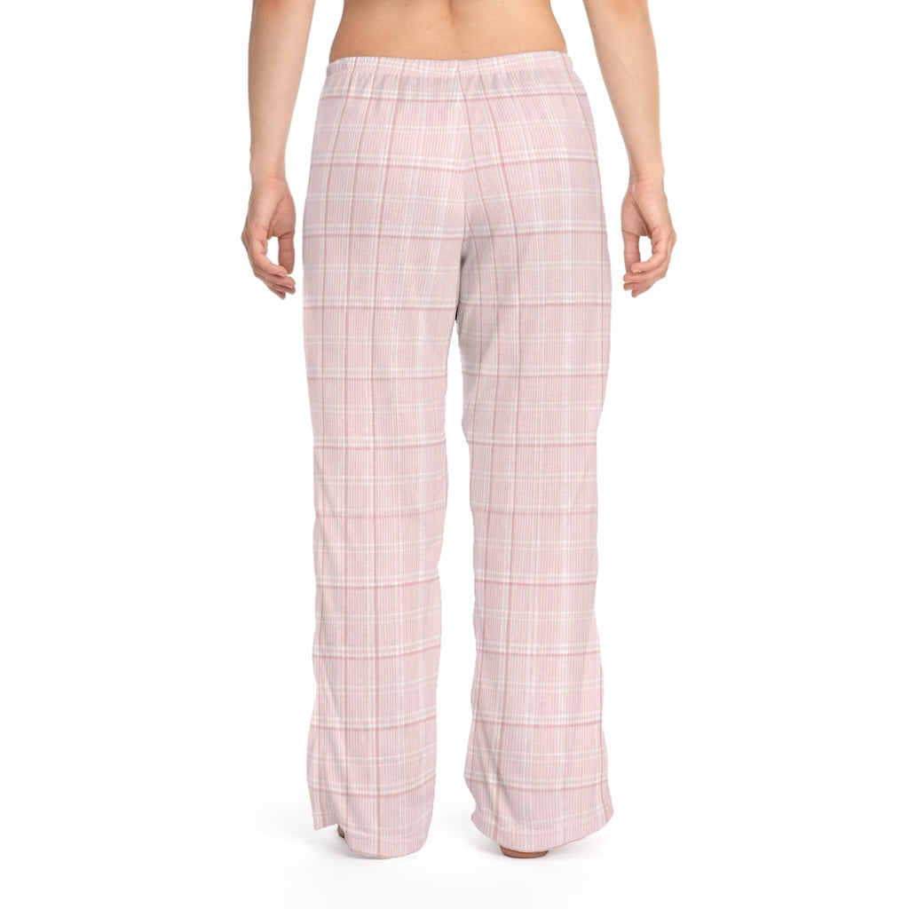 Pink Plaid Pajama Pants for Women Cozy Lounge Sleep Pants Cute Checkered PJs Drawstring Waist Christmas Gift for Her