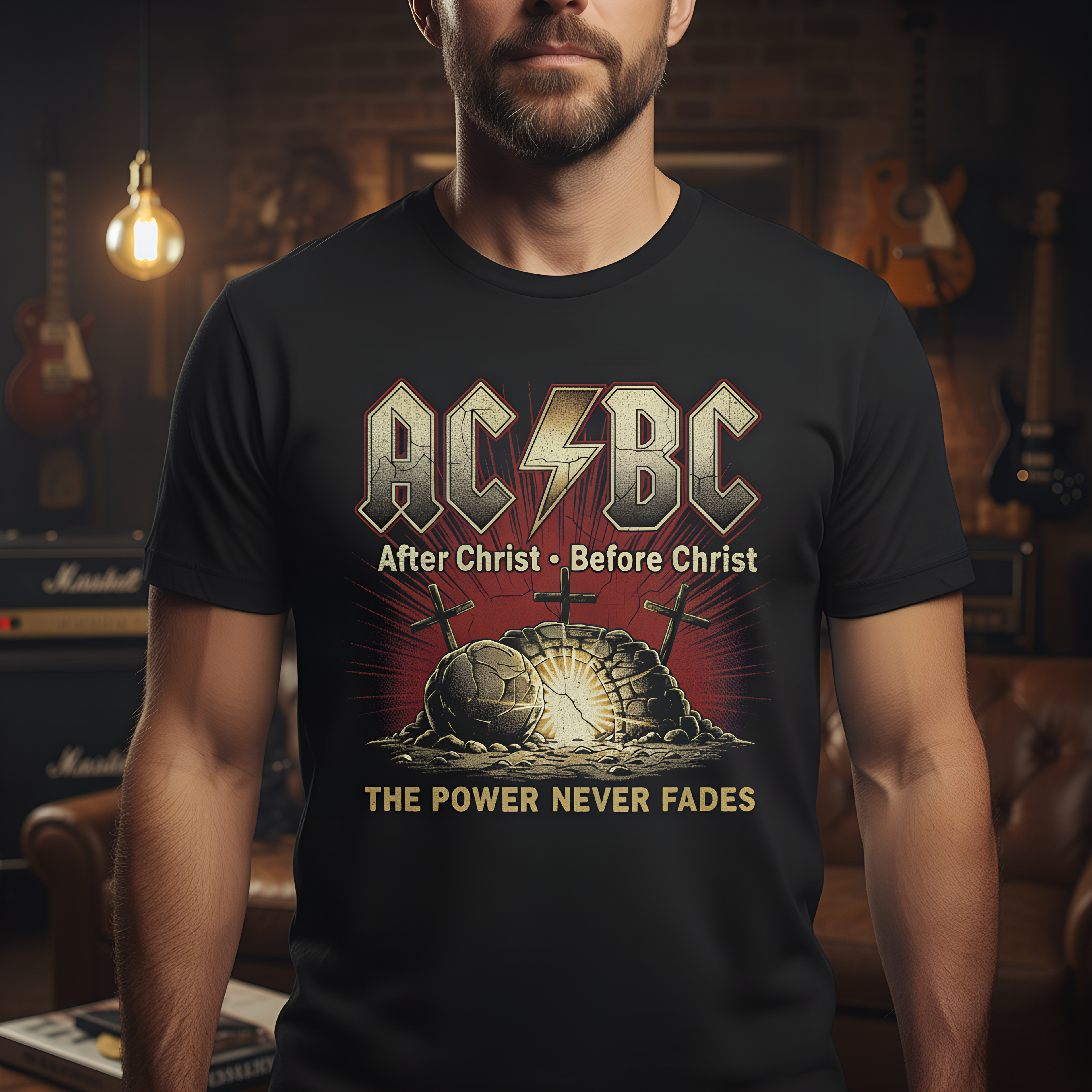 AC/DC Inspired Lightning Sunburst T-shirt | The Power Never Fades