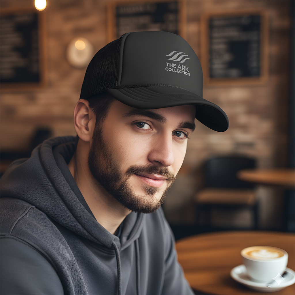 The Ark Collection Trucker Hat Black Mesh Christian Streetwear Noahs Ark Hat Snapback