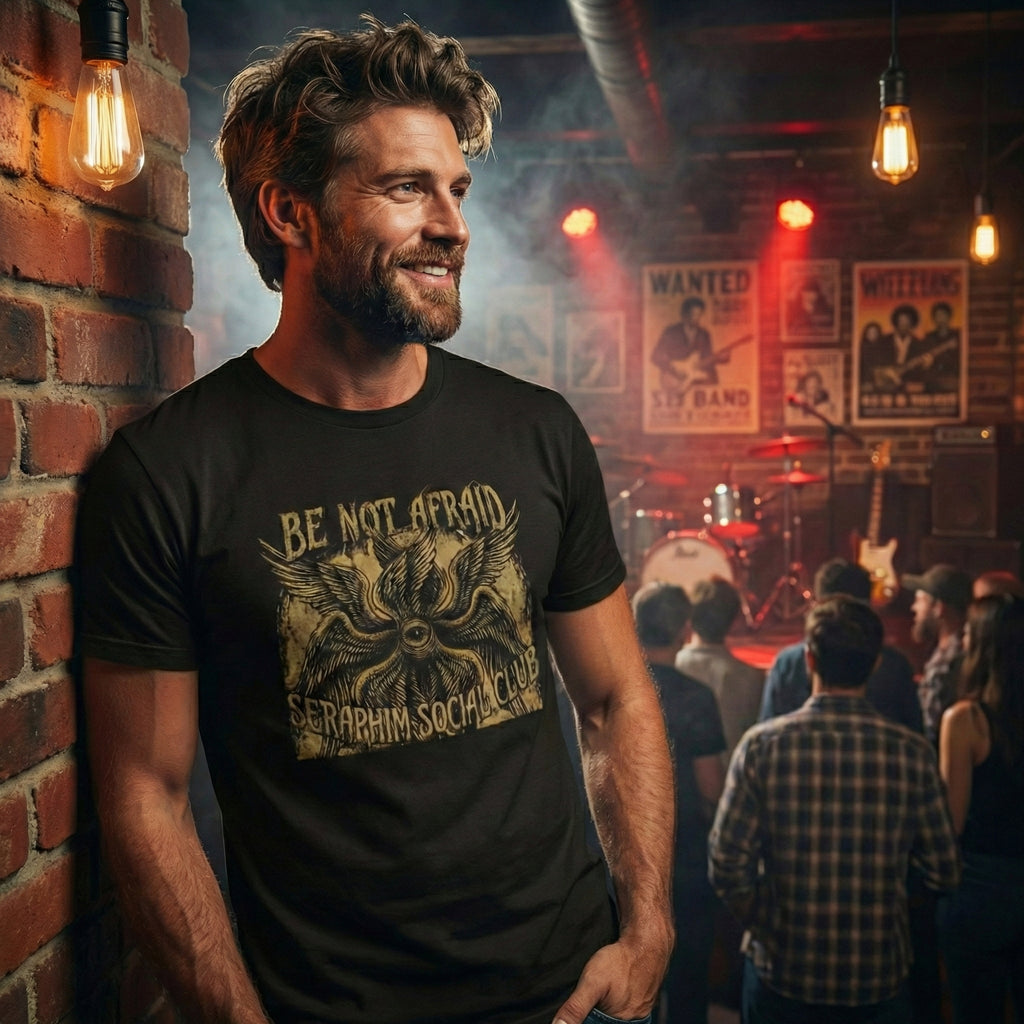 Be Not Afraid Seraphim Social Club T-Shirt | Angelic Seraphim Illustration