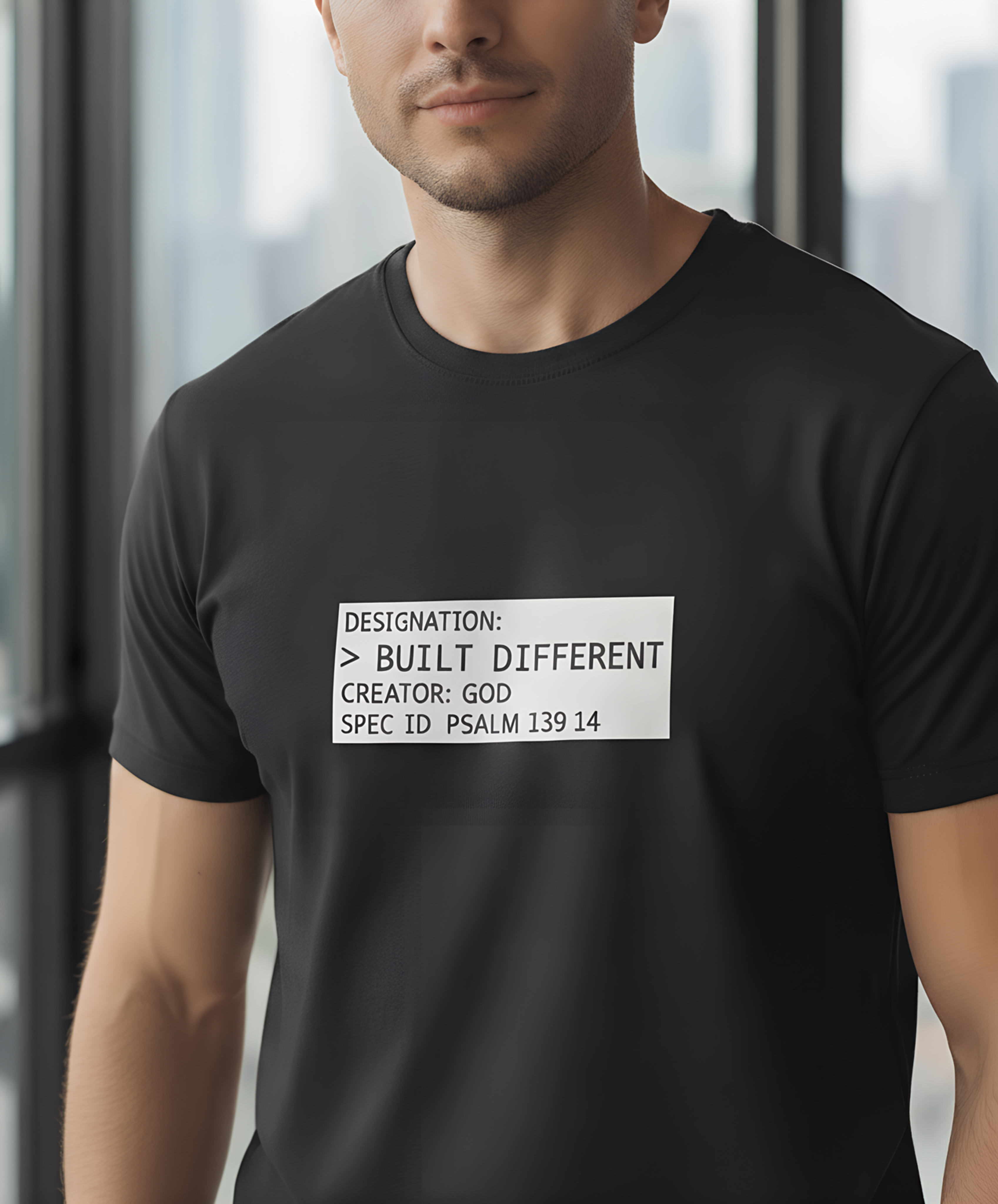 Built Different Christian Shirt, Comfort Colors Faith Tee, Psalm 139:14 Bible Verse Label, Minimalist Streetwear Apparel, God Made Me Gift