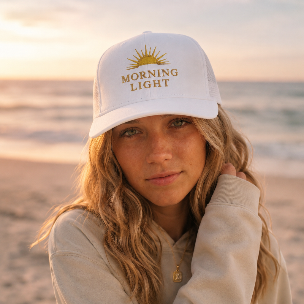 Morning Light Foam Trucker Hat, Christian Sunrise Hat, Faith Based Snapback