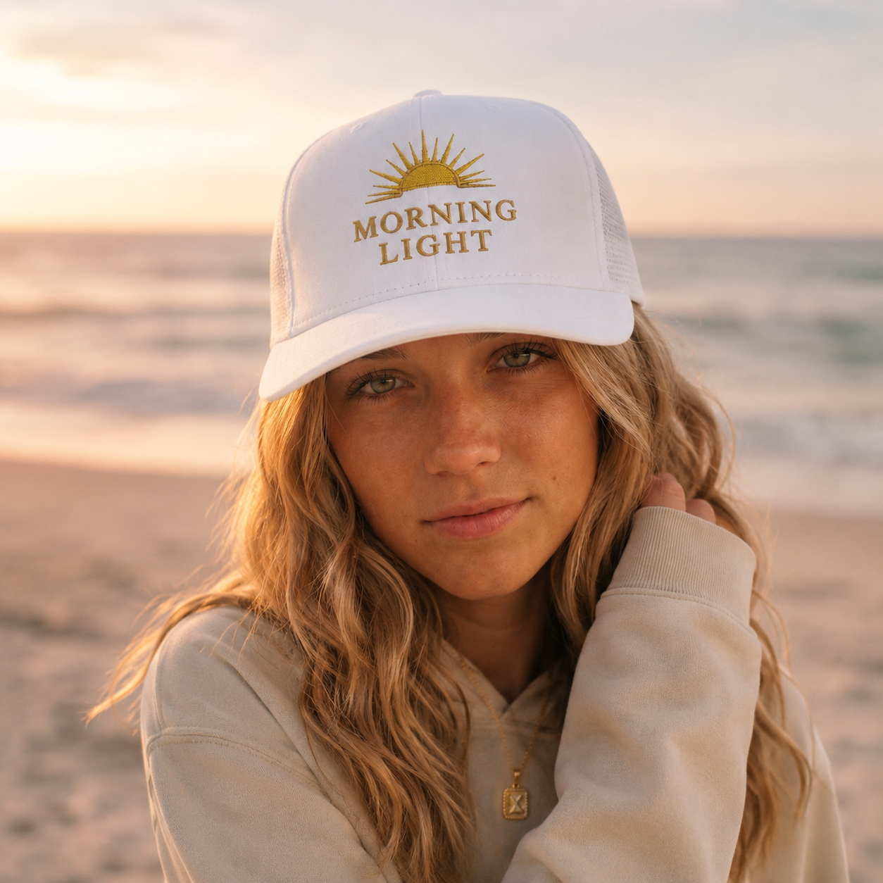 Morning Light Foam Trucker Hat, Christian Sunrise Hat, Faith Based Snapback
