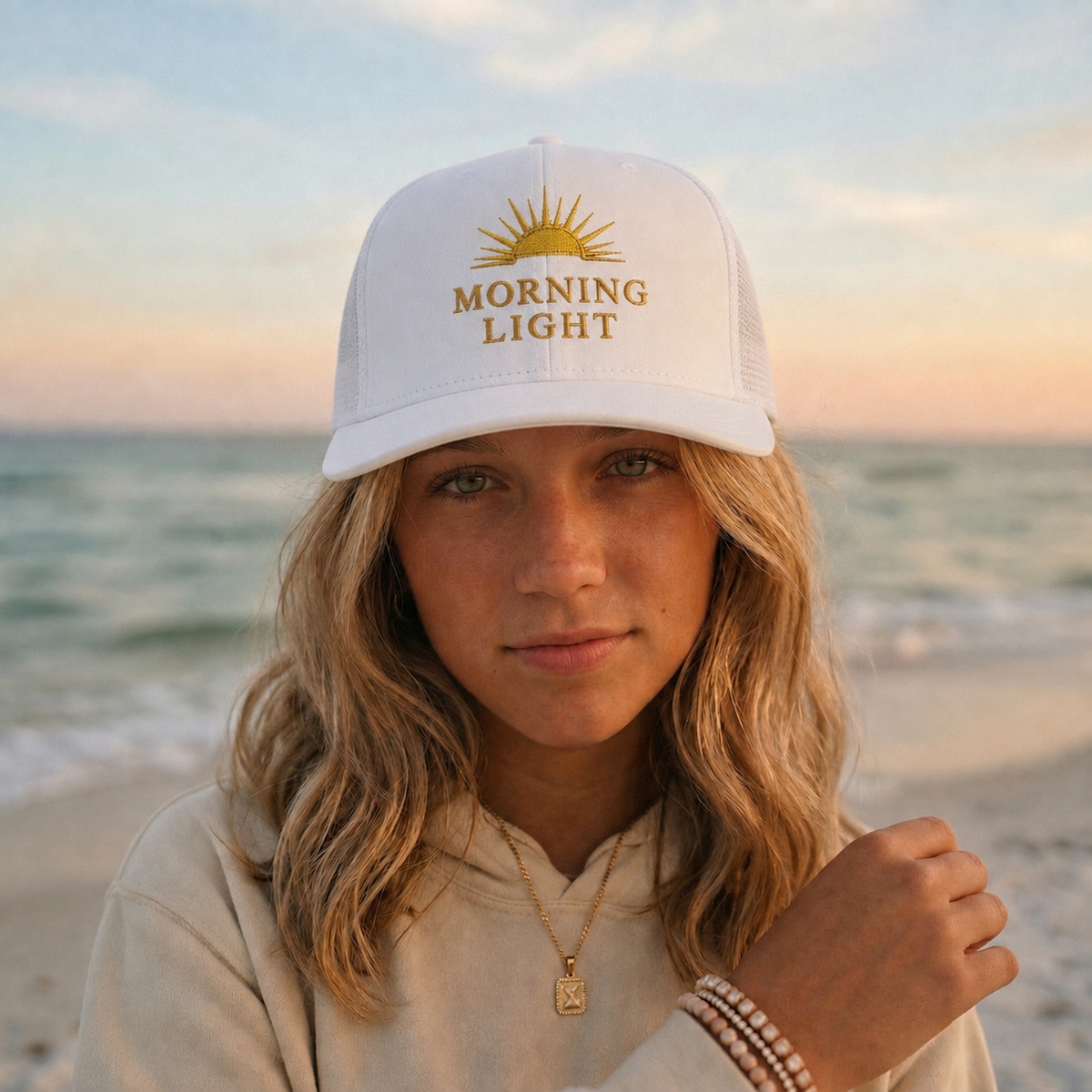 Morning Light Foam Trucker Hat, Christian Sunrise Hat, Faith Based Snapback