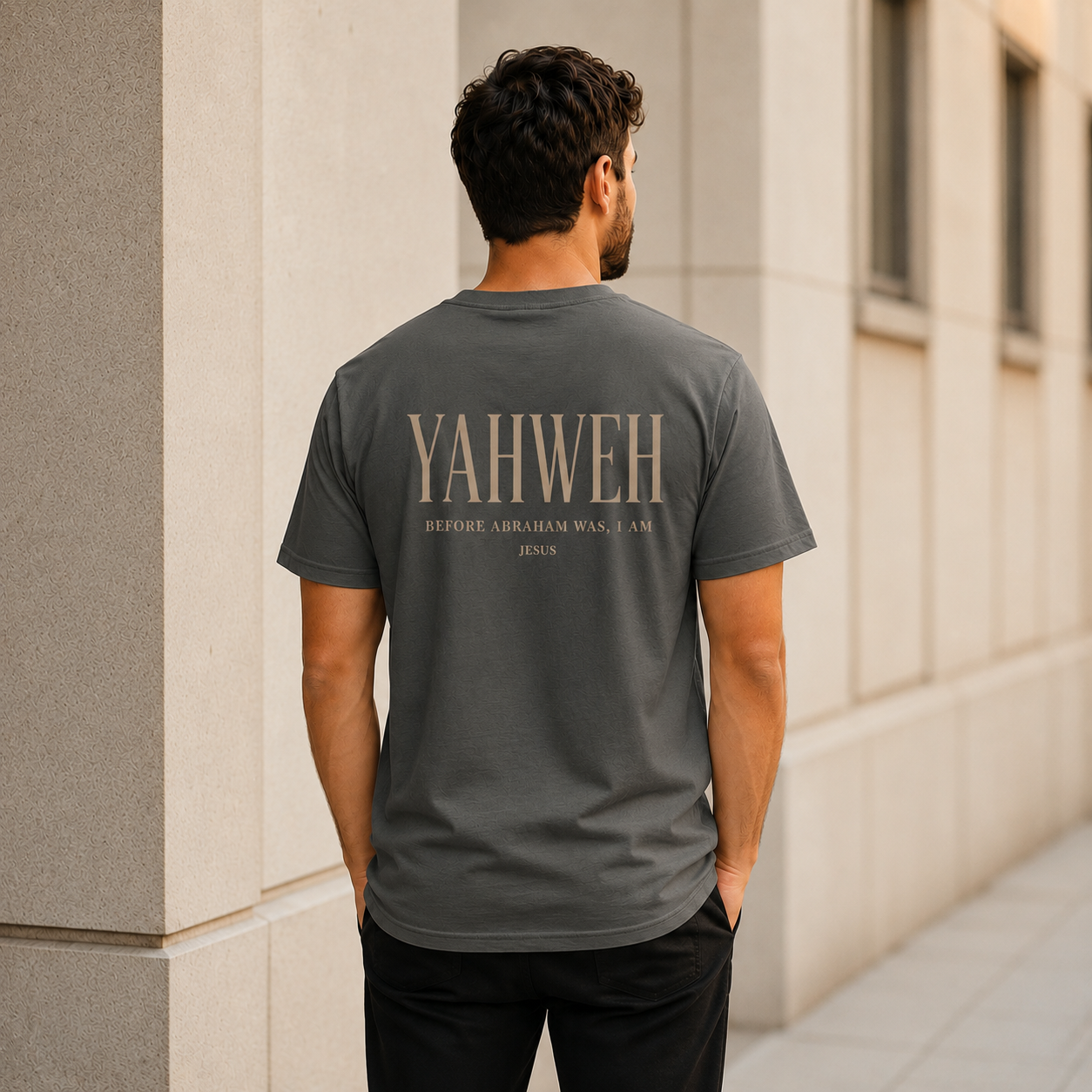 YAHWEH Christian Shirt, John 8:58 Garment Dyed Scripture Tee