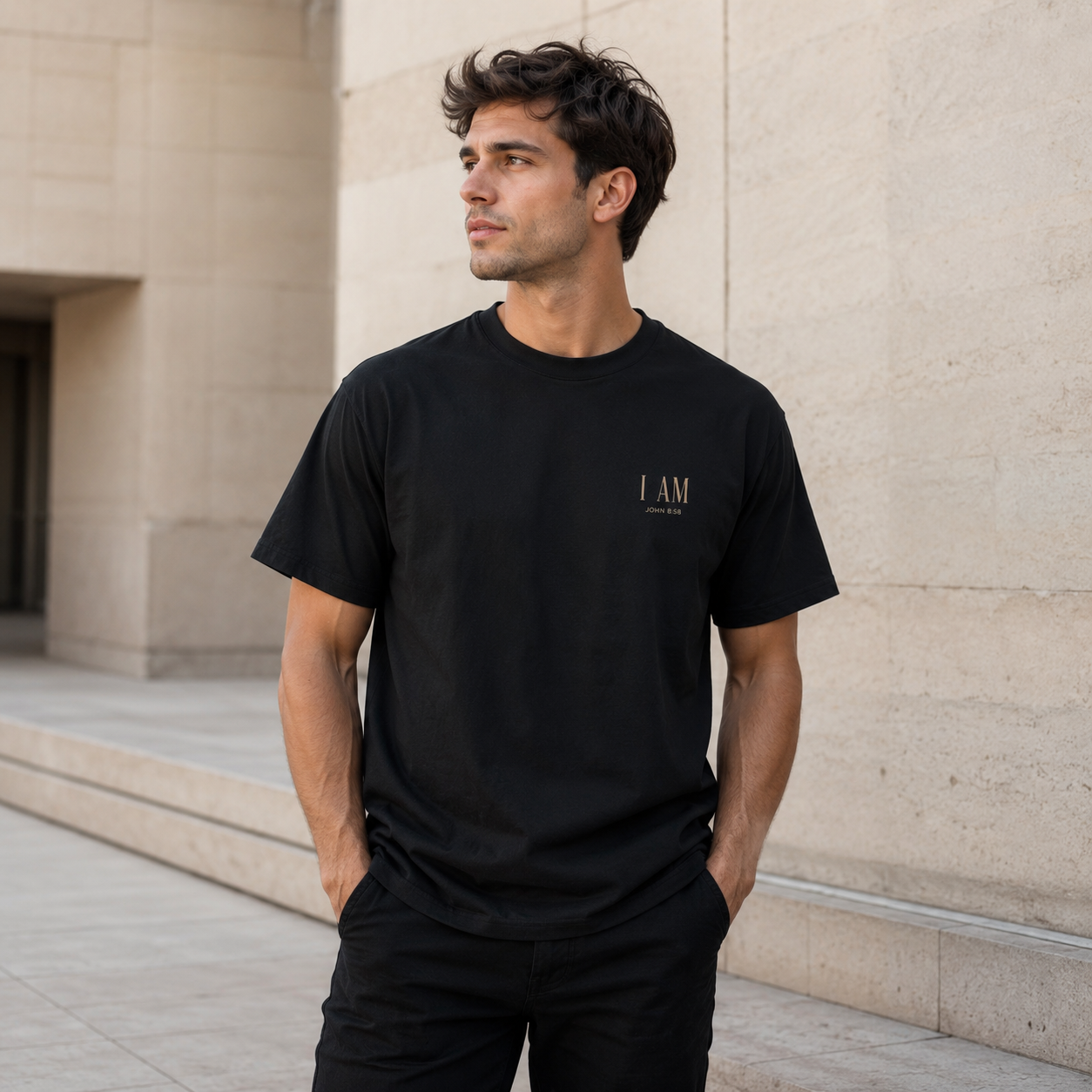 YAHWEH Christian Shirt, John 8:58 Garment Dyed Scripture Tee