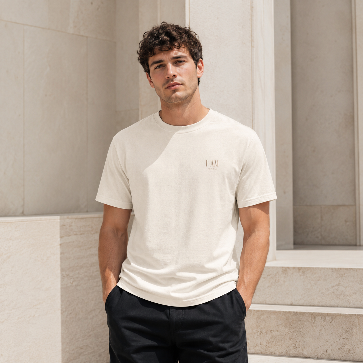 YAHWEH Christian Shirt, John 8:58 Garment Dyed Scripture Tee