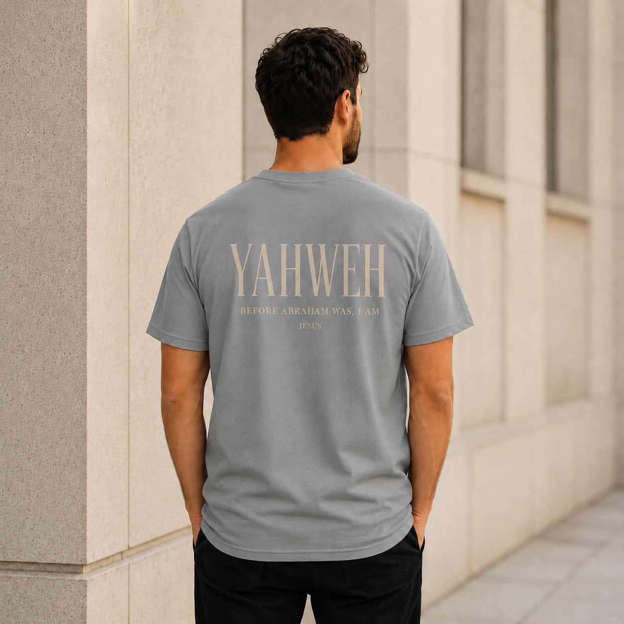 YAHWEH Christian Shirt, John 8:58 Garment Dyed Scripture Tee