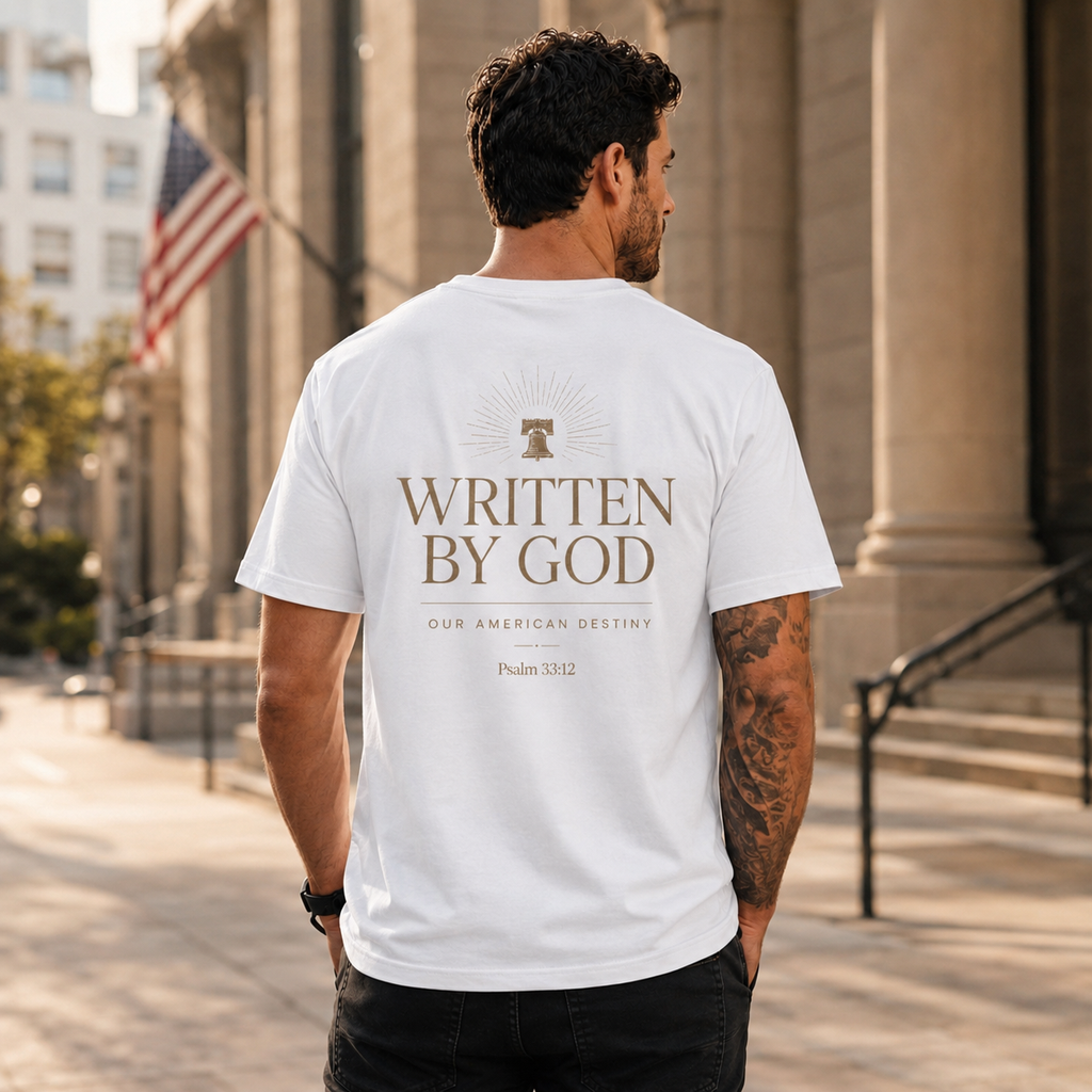 Written By God Shirt, Christian Patriotic Tee, Faith Based American Destiny Shirt, Psalm 33 12 Tee, Christian America Graphic Tee