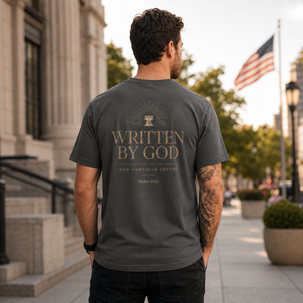 Written By God Shirt, Christian Patriotic Tee, Faith Based American Destiny Shirt, Psalm 33 12 Tee, Christian America Graphic Tee