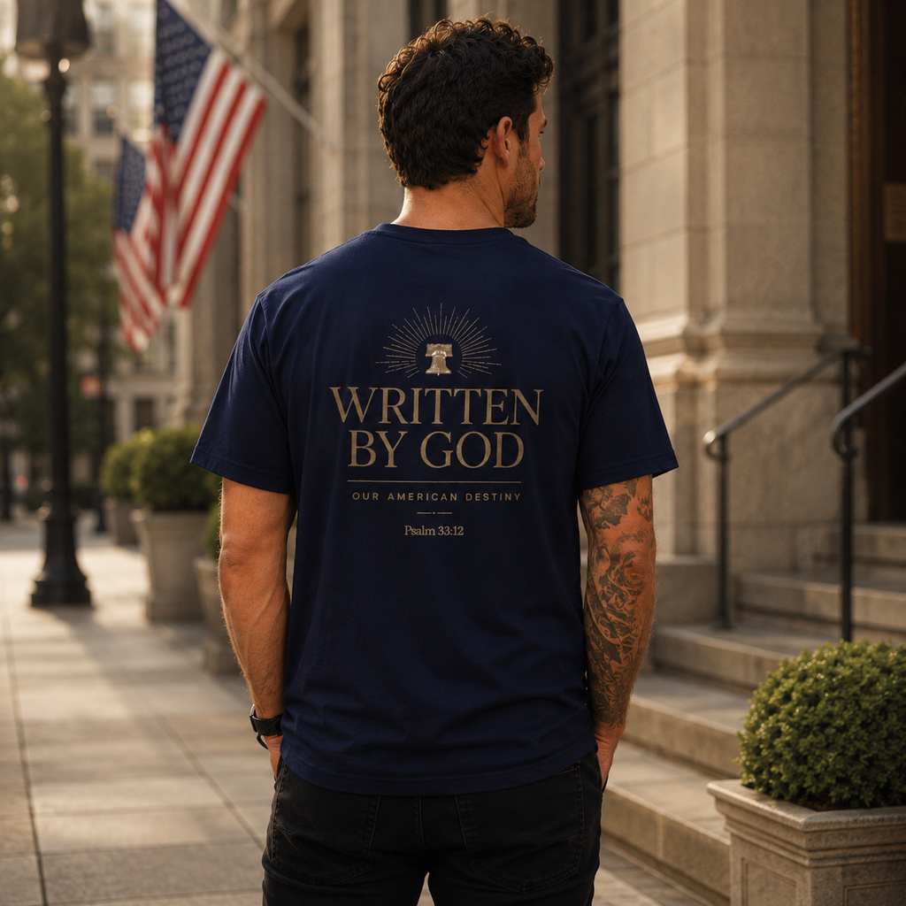 Written By God Shirt, Christian Patriotic Tee, Faith Based American Destiny Shirt, Psalm 33 12 Tee, Christian America Graphic Tee