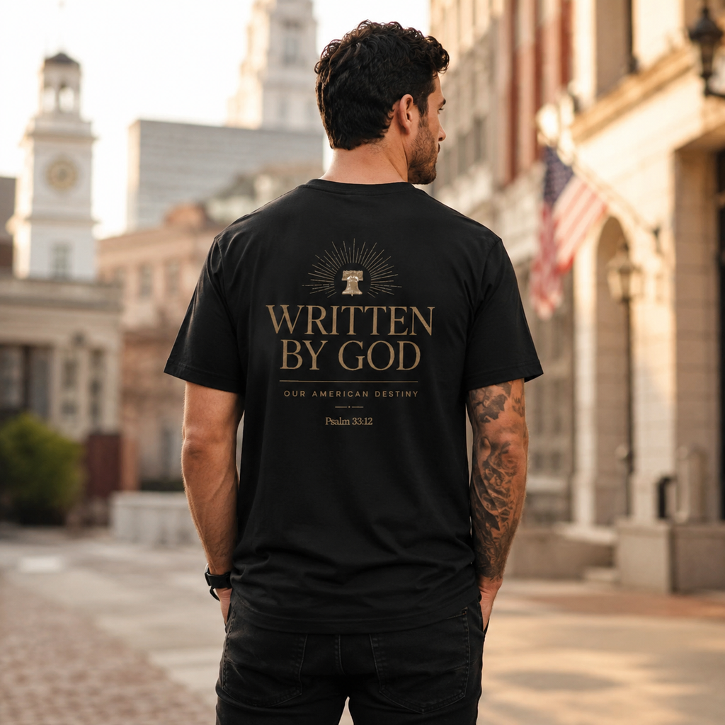 Written By God Shirt, Christian Patriotic Tee, Faith Based American Destiny Shirt, Psalm 33 12 Tee, Christian America Graphic Tee