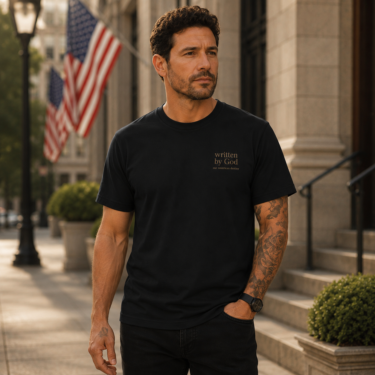 Written By God Shirt, Christian Patriotic Tee, Faith Based American Destiny Shirt, Psalm 33 12 Tee, Christian America Graphic Tee