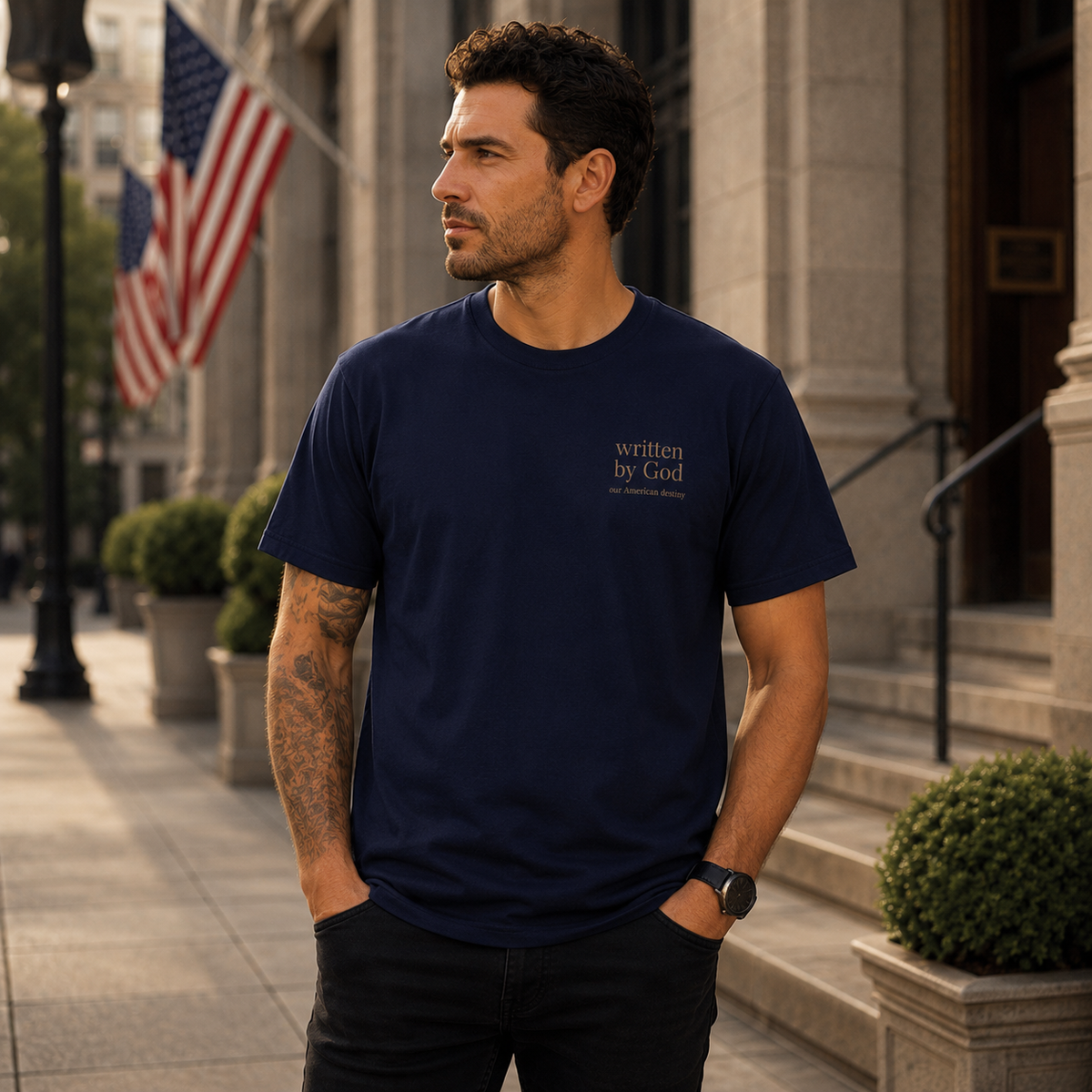Written By God Shirt, Christian Patriotic Tee, Faith Based American Destiny Shirt, Psalm 33 12 Tee, Christian America Graphic Tee