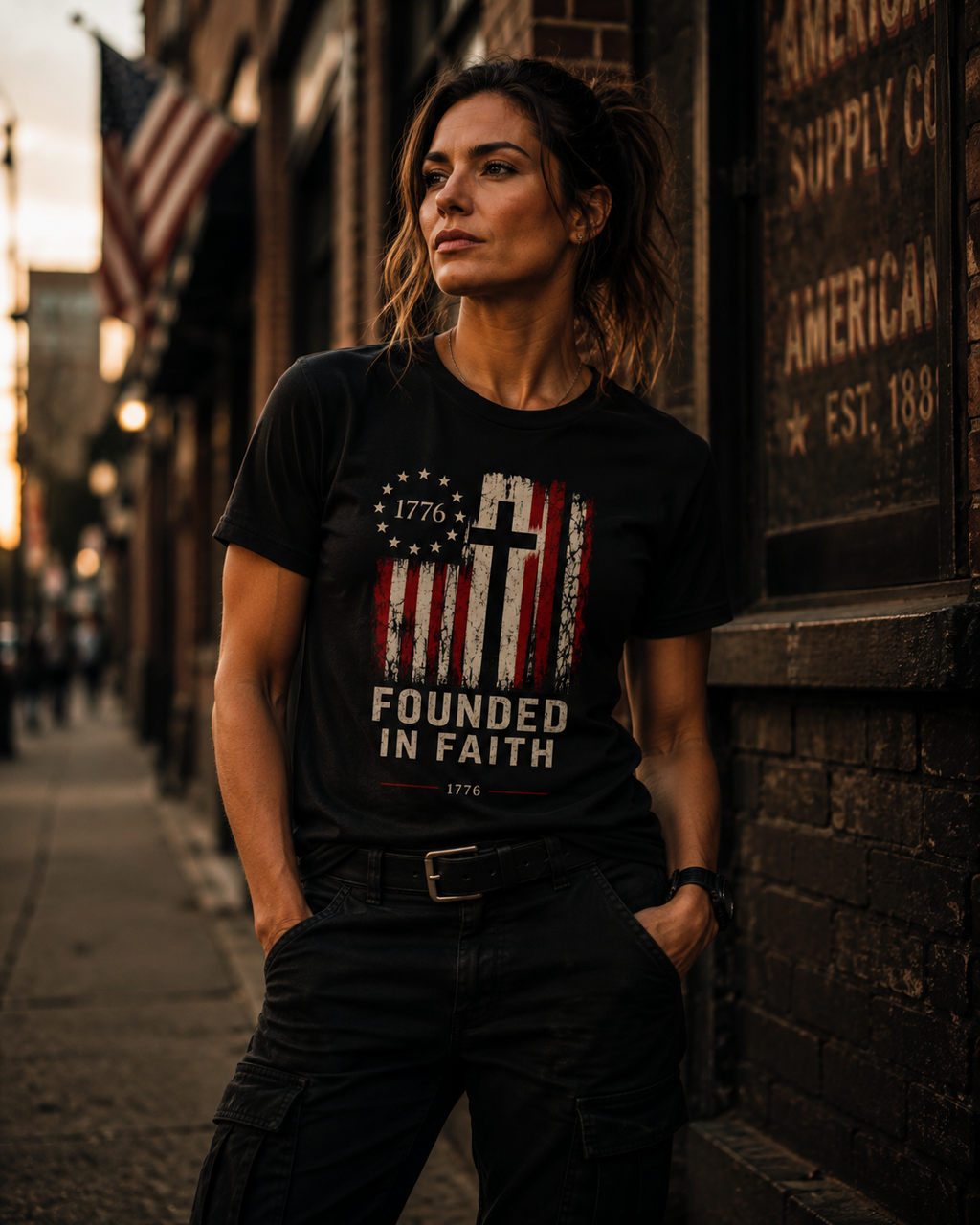 Founded in Faith Christian Patriotic Shirt, America 250 Faith Tee, Fourth of July Shirt, Vintage Americana Graphic Tee