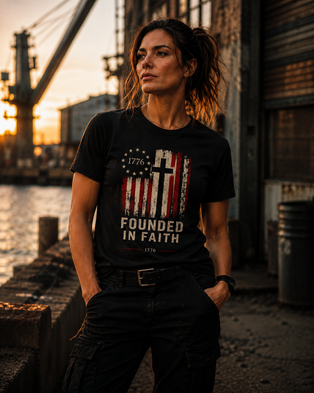 Founded in Faith Christian Patriotic Shirt, America 250 Faith Tee, Fourth of July Shirt, Vintage Americana Graphic Tee