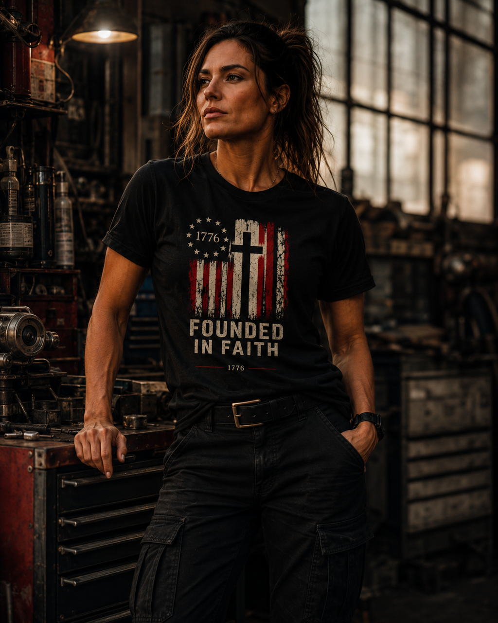 Founded in Faith Christian Patriotic Shirt, America 250 Faith Tee, Fourth of July Shirt, Vintage Americana Graphic Tee