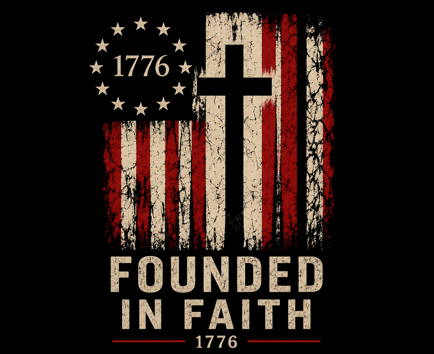 Founded in Faith Christian Patriotic Shirt, America 250 Faith Tee, Fourth of July Shirt, Vintage Americana Graphic Tee