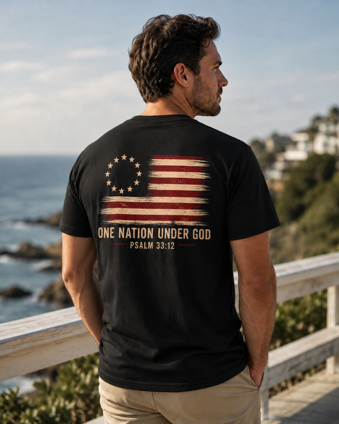 One Nation Under God Shirt | Psalm 33:12 Patriotic Christian Tee