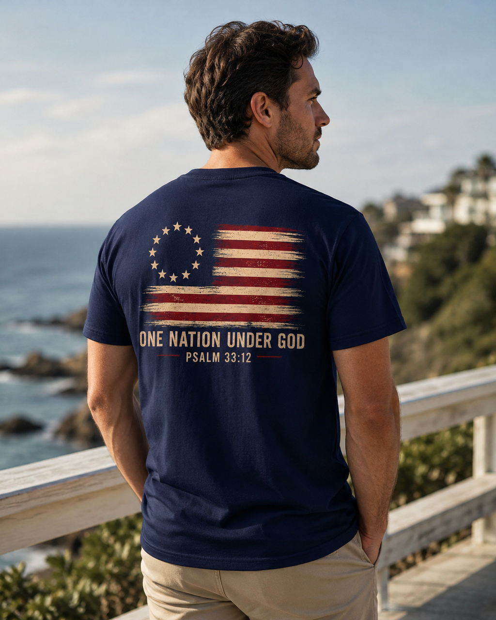 One Nation Under God Shirt | Psalm 33:12 Patriotic Christian Tee