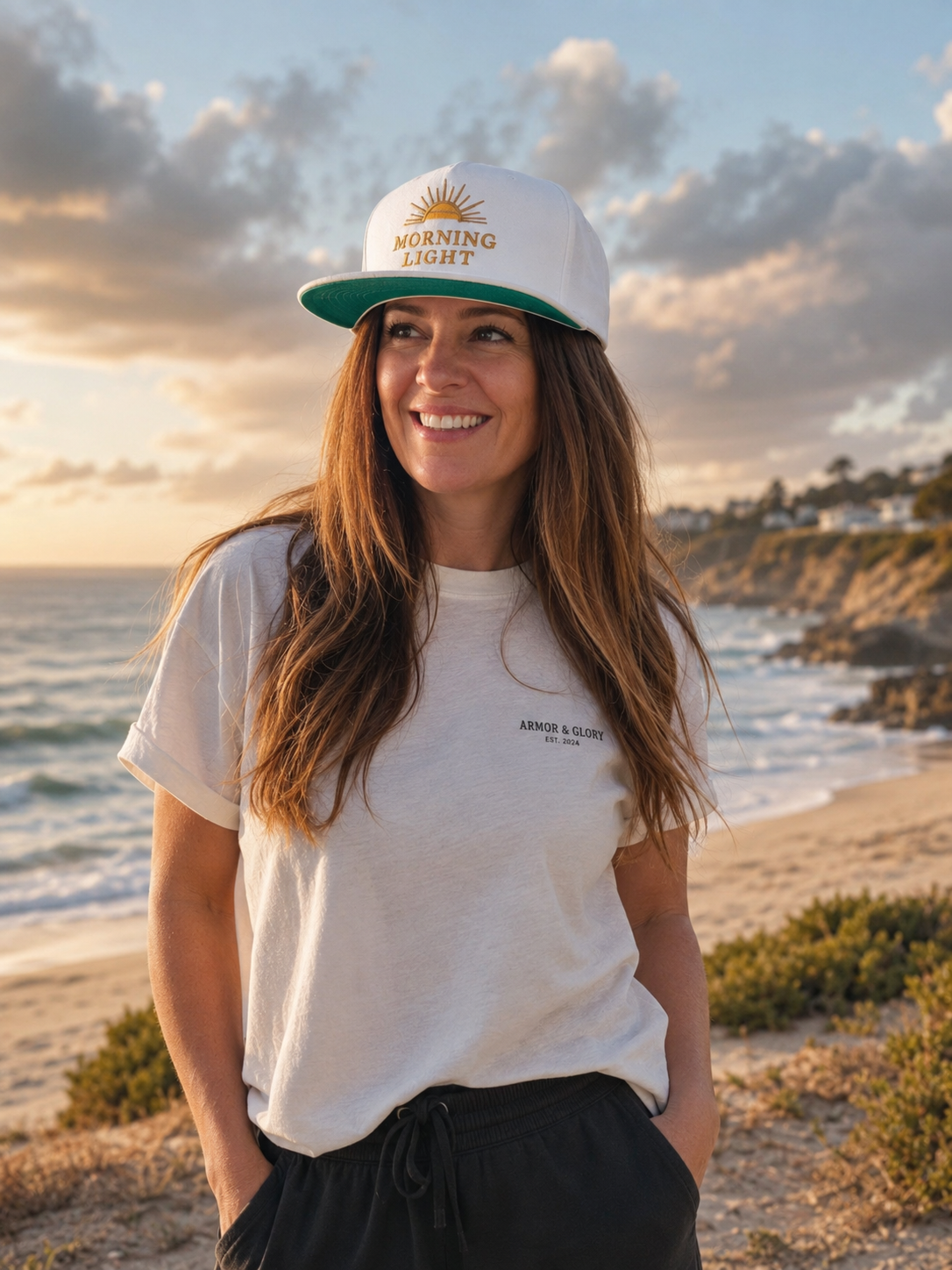 Morning Light Hat, Christian Embroidered Cap, Faith Sunrise Hat, Minimalist Christian Hat, Scripture Inspired Apparel, Unisex Flat Bill Cap