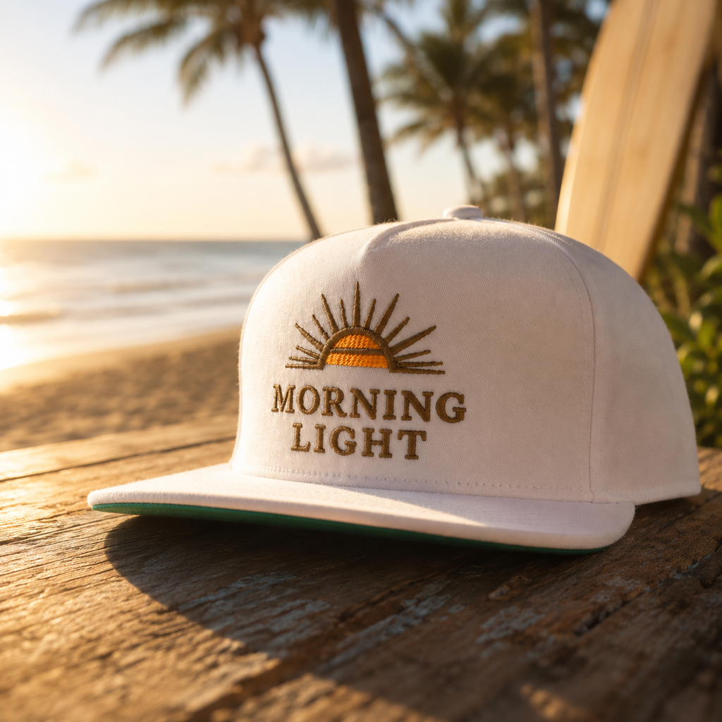 Morning Light Hat, Christian Embroidered Cap, Faith Sunrise Hat, Minimalist Christian Hat, Scripture Inspired Apparel, Unisex Flat Bill Cap