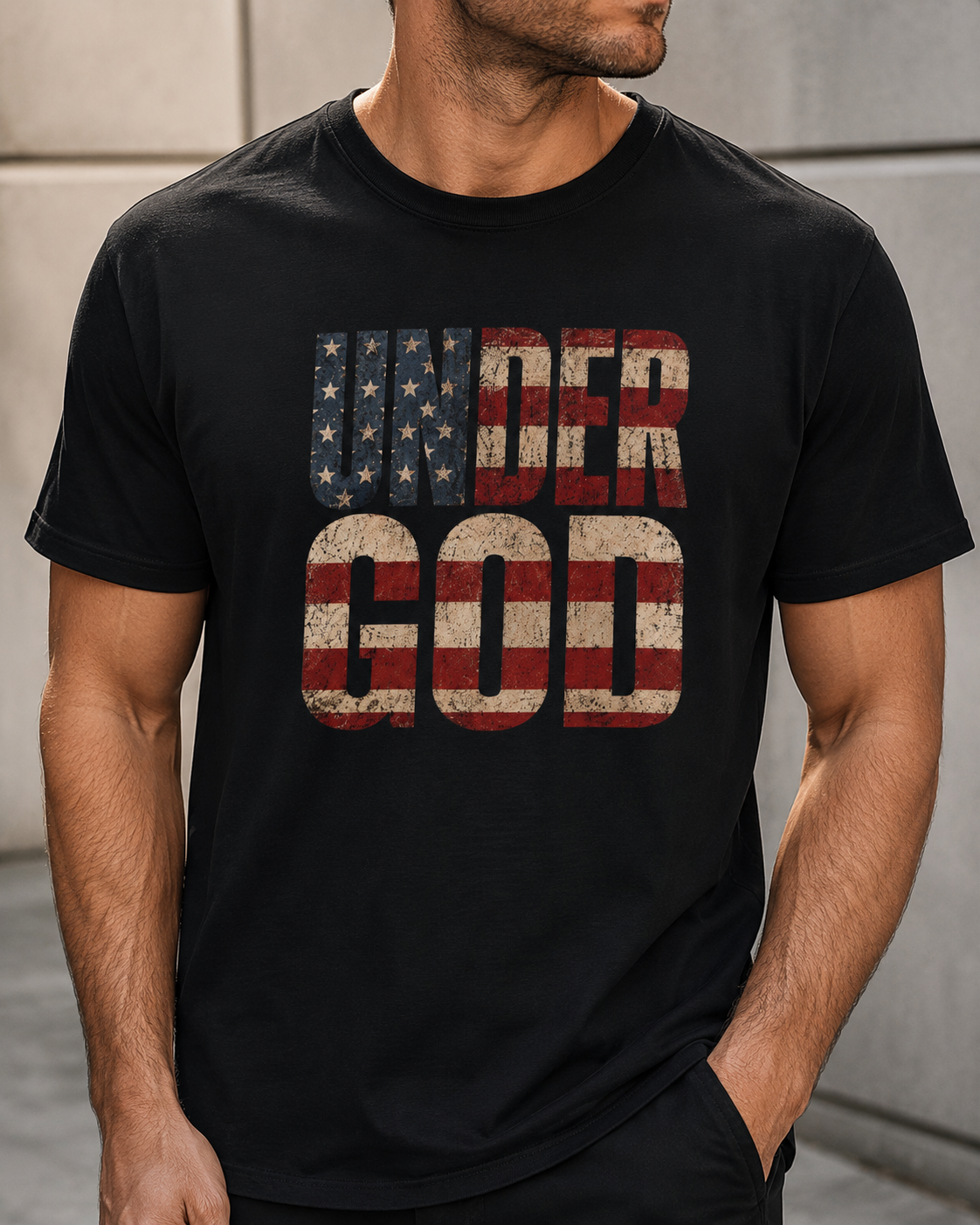 Under God Shirt, Patriotic Christian Tee, Faith Freedom Flag Shirt, Christian America Shirt