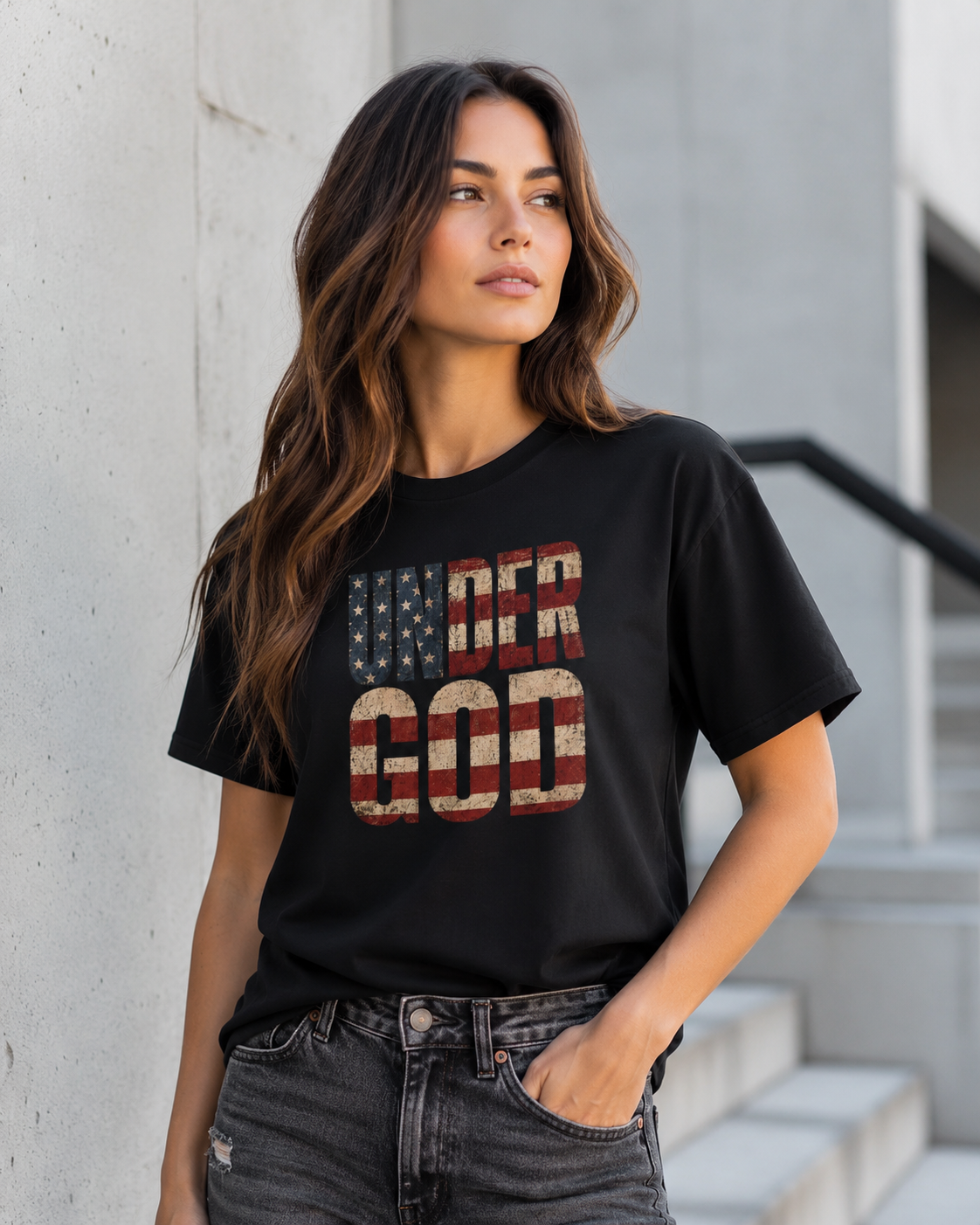 Under God Shirt, Patriotic Christian Tee, Faith Freedom Flag Shirt, Christian America Shirt