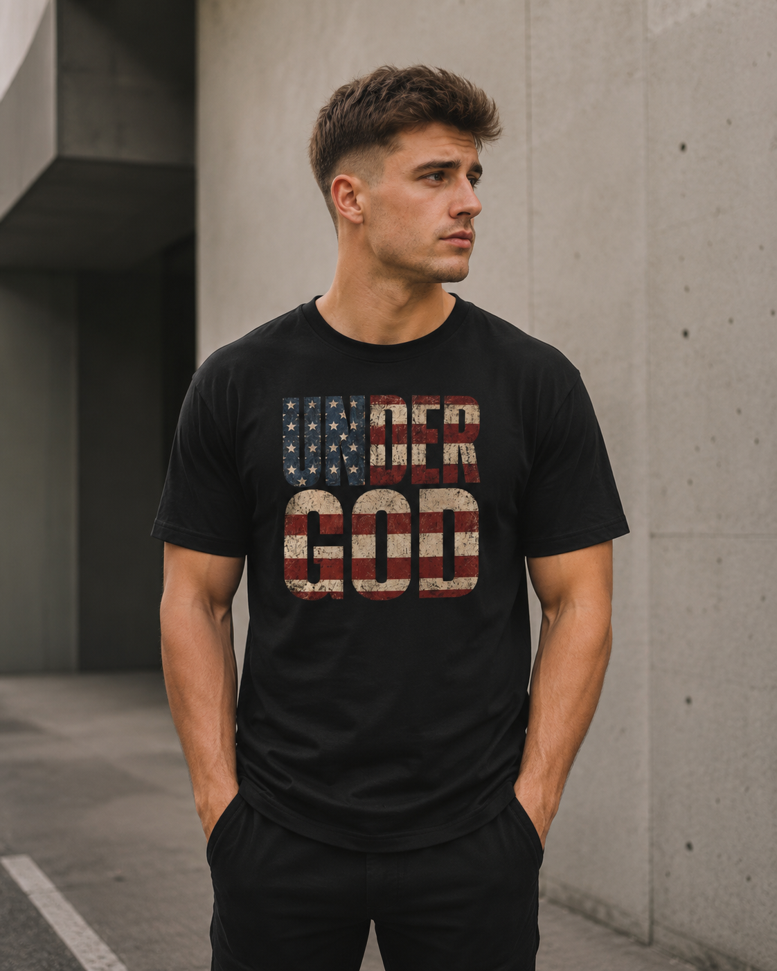 Under God Shirt, Patriotic Christian Tee, Faith Freedom Flag Shirt, Christian America Shirt