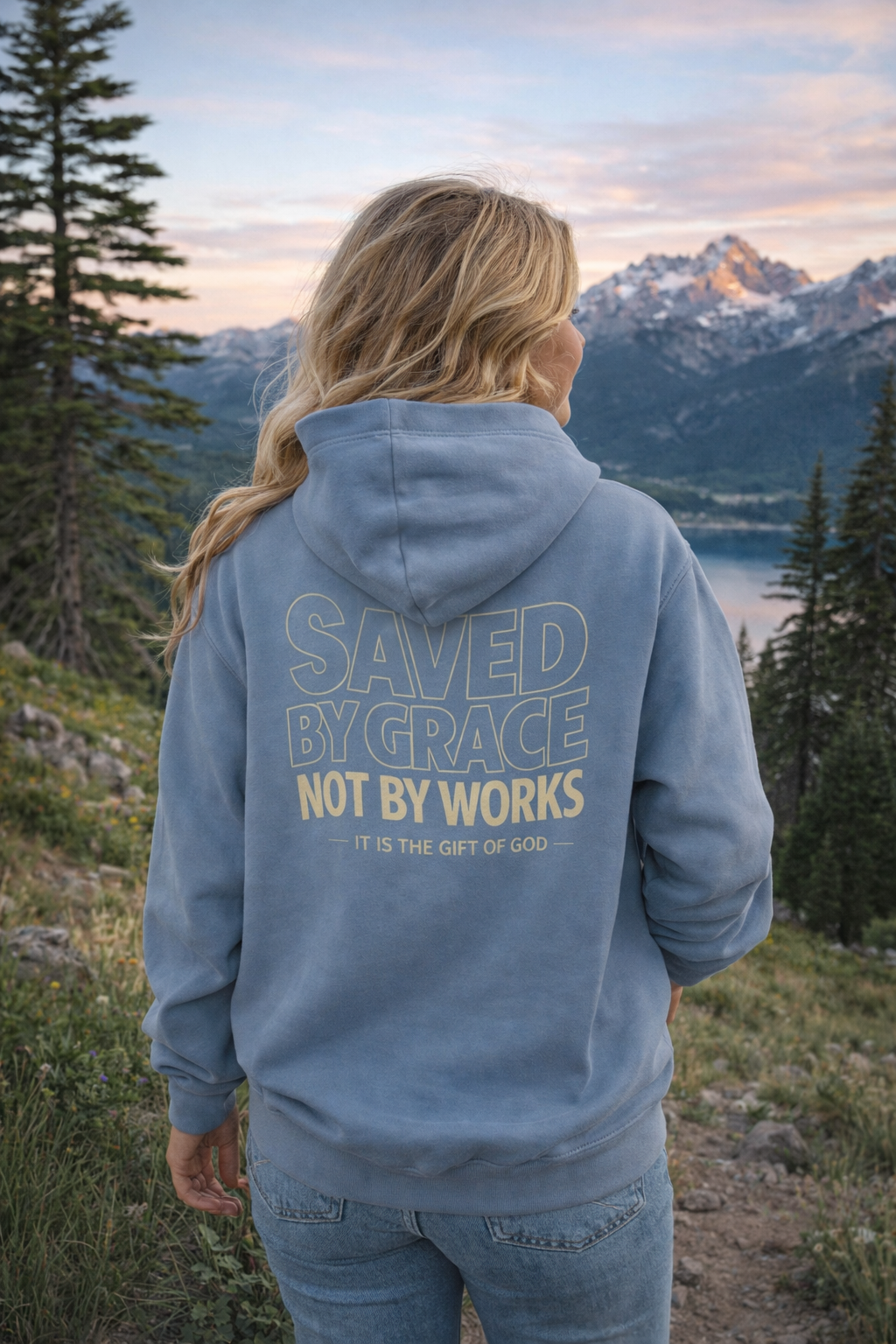 Saved by Grace Hoodie, Eternal Life Christian Pullover, Scripture Sweatshirt