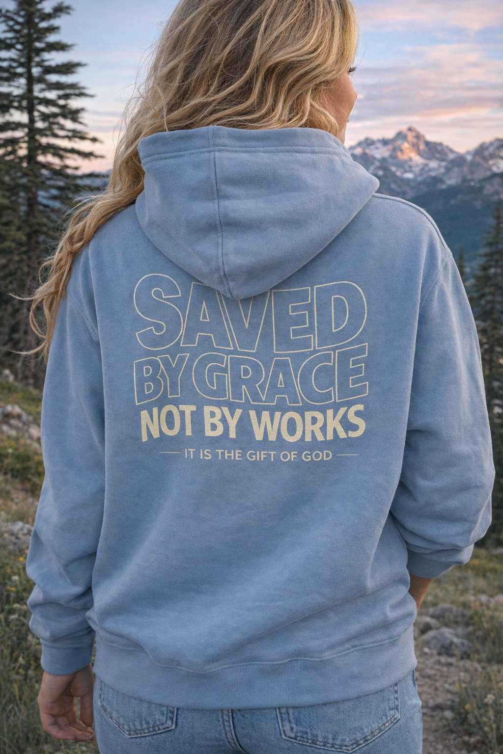 Saved by Grace Hoodie, Eternal Life Christian Pullover, Scripture Sweatshirt